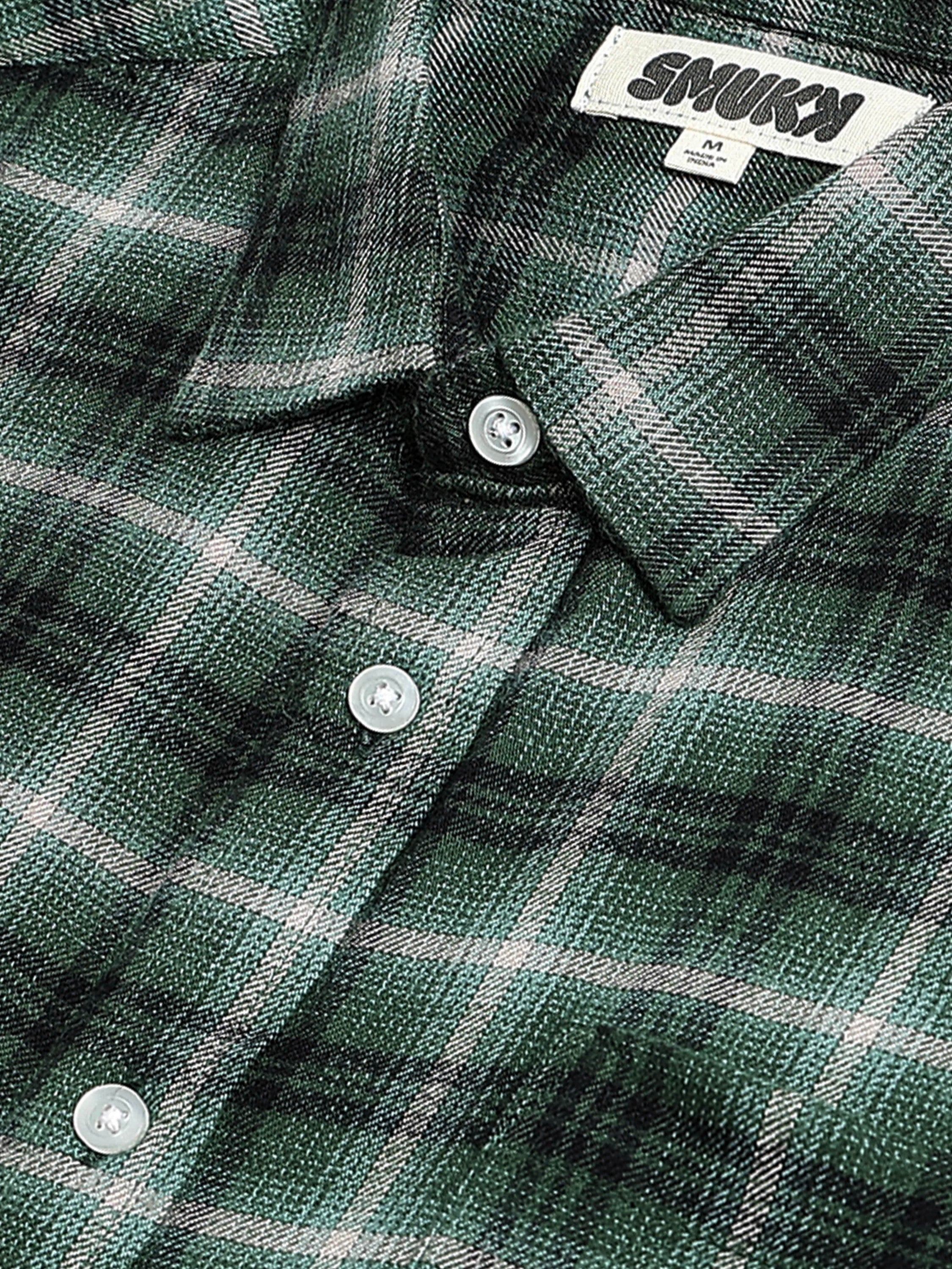 Men Green Check  Shirt