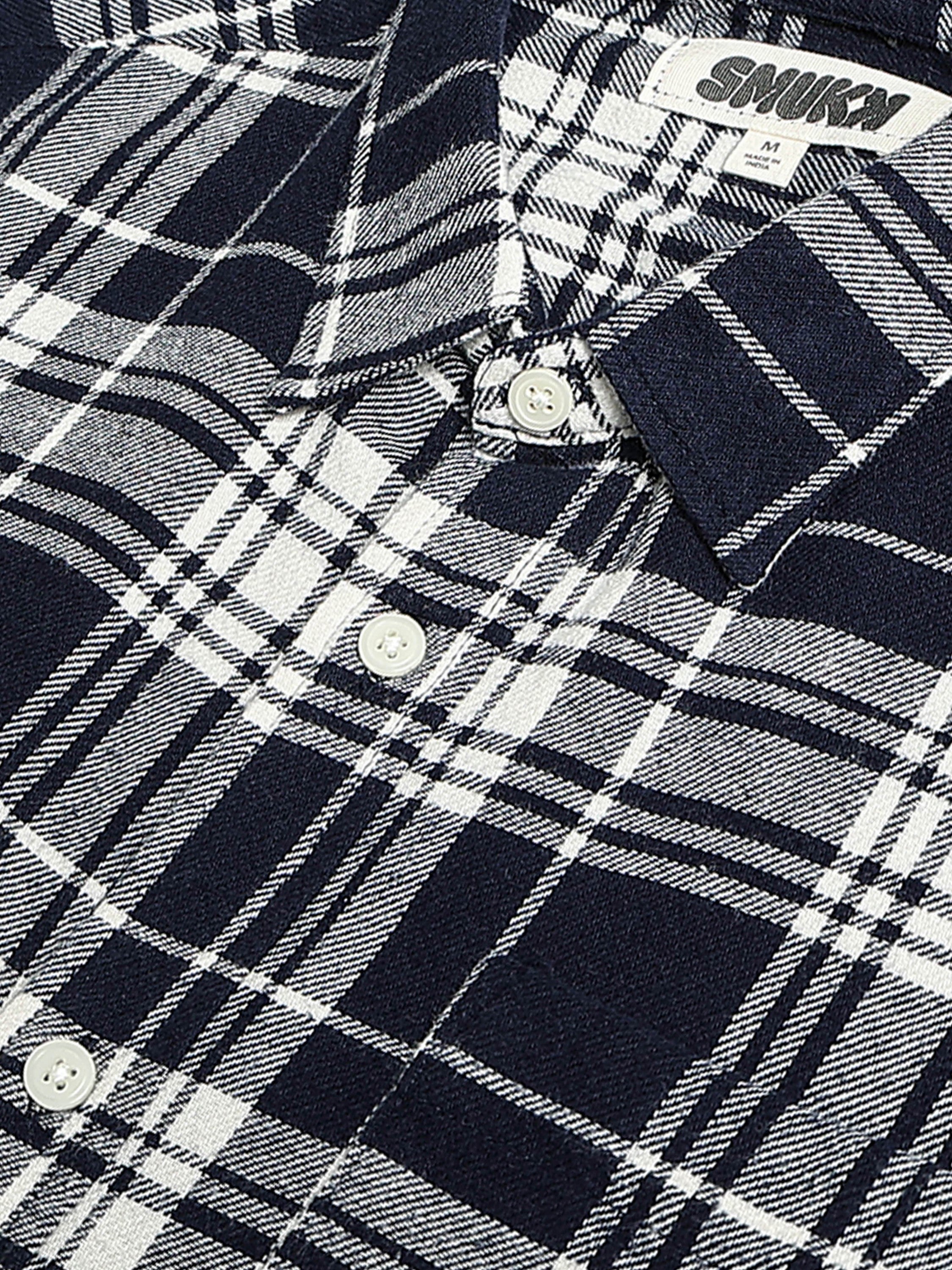 Men Navy & White Check Shirt