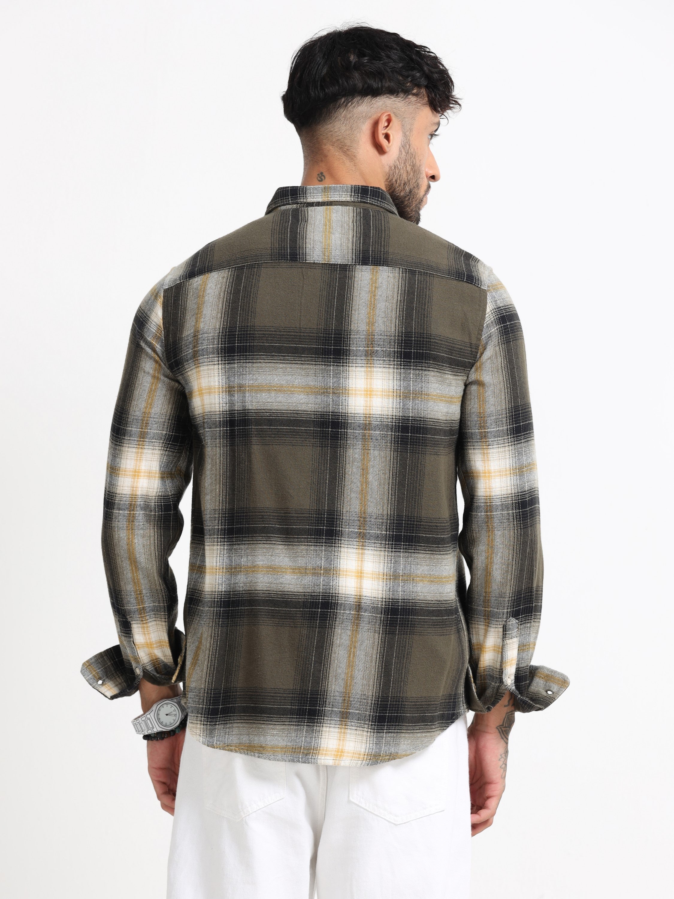 Men Green Multi Check Shirt