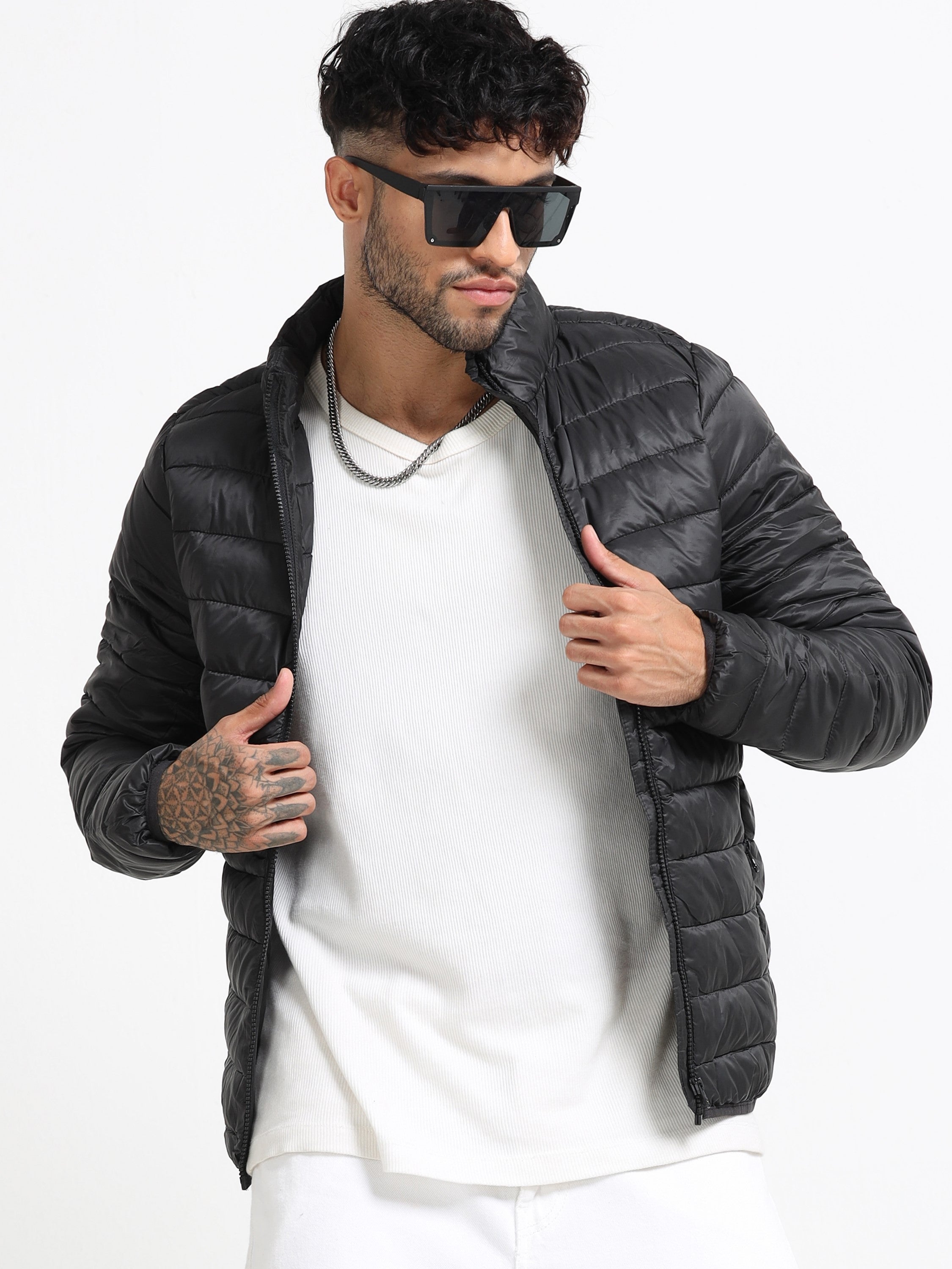 Men Black Puffer Jacket