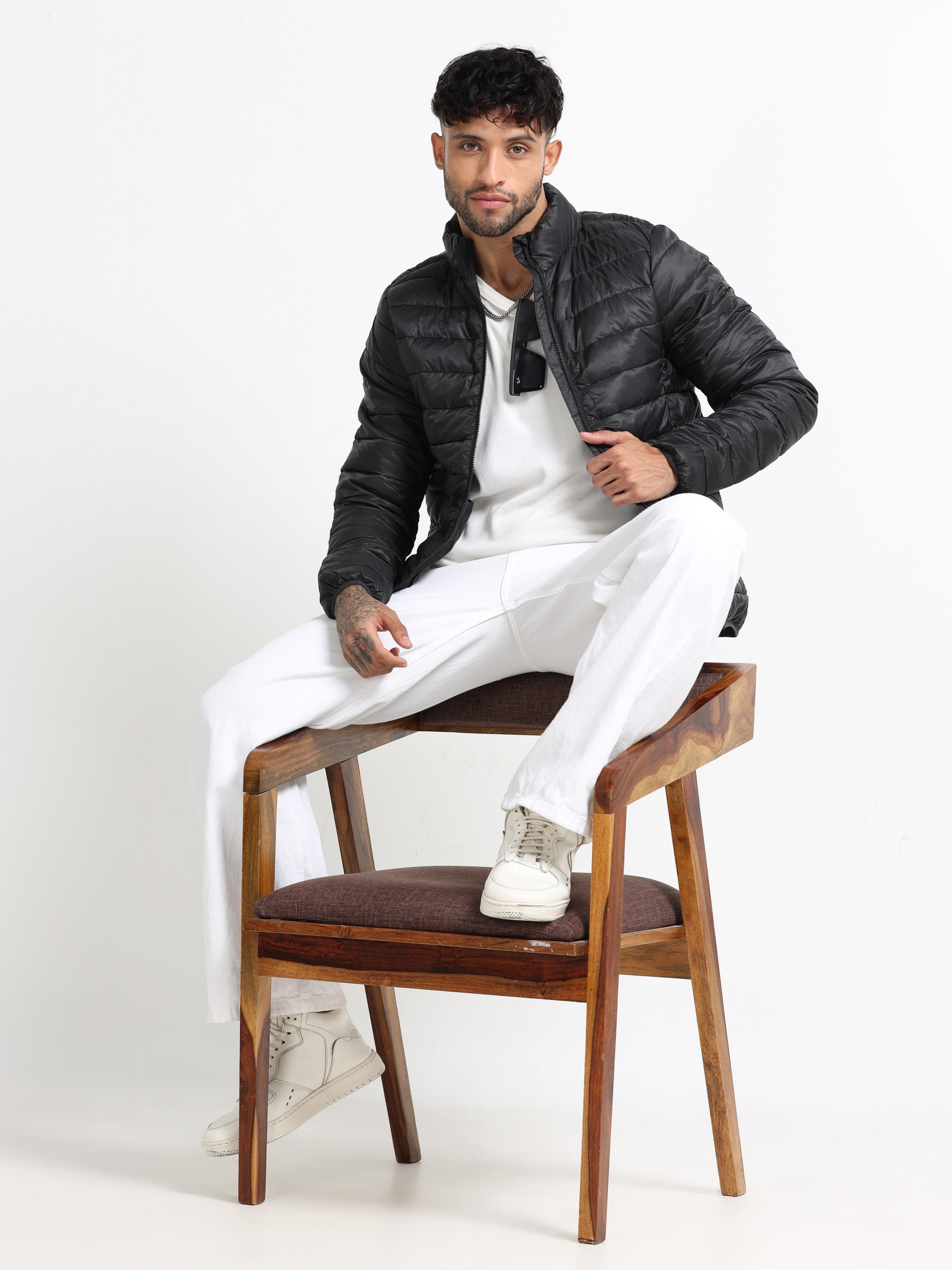 Men Black Puffer Jacket