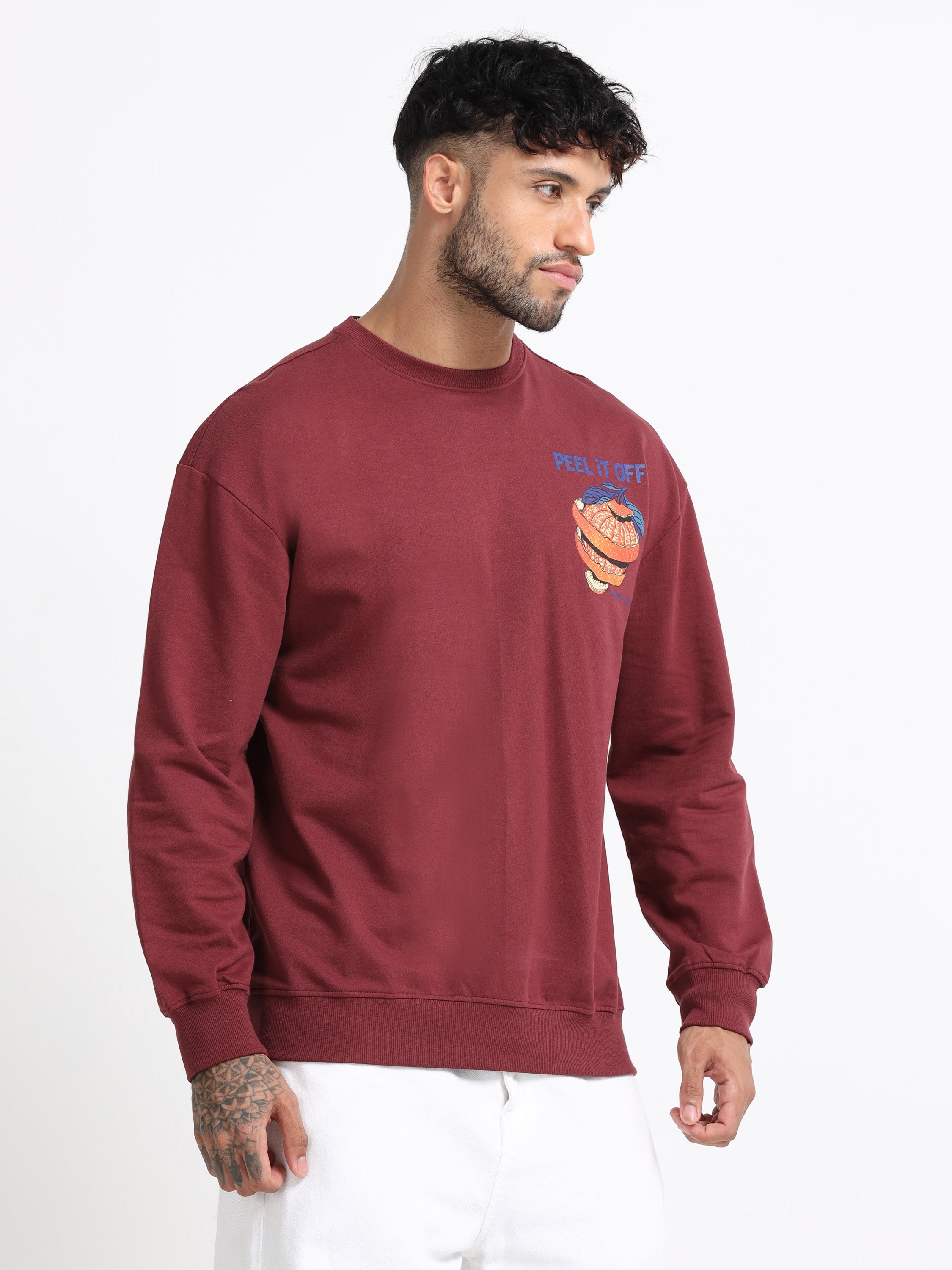 Men Rust Oversized Sweatshirt