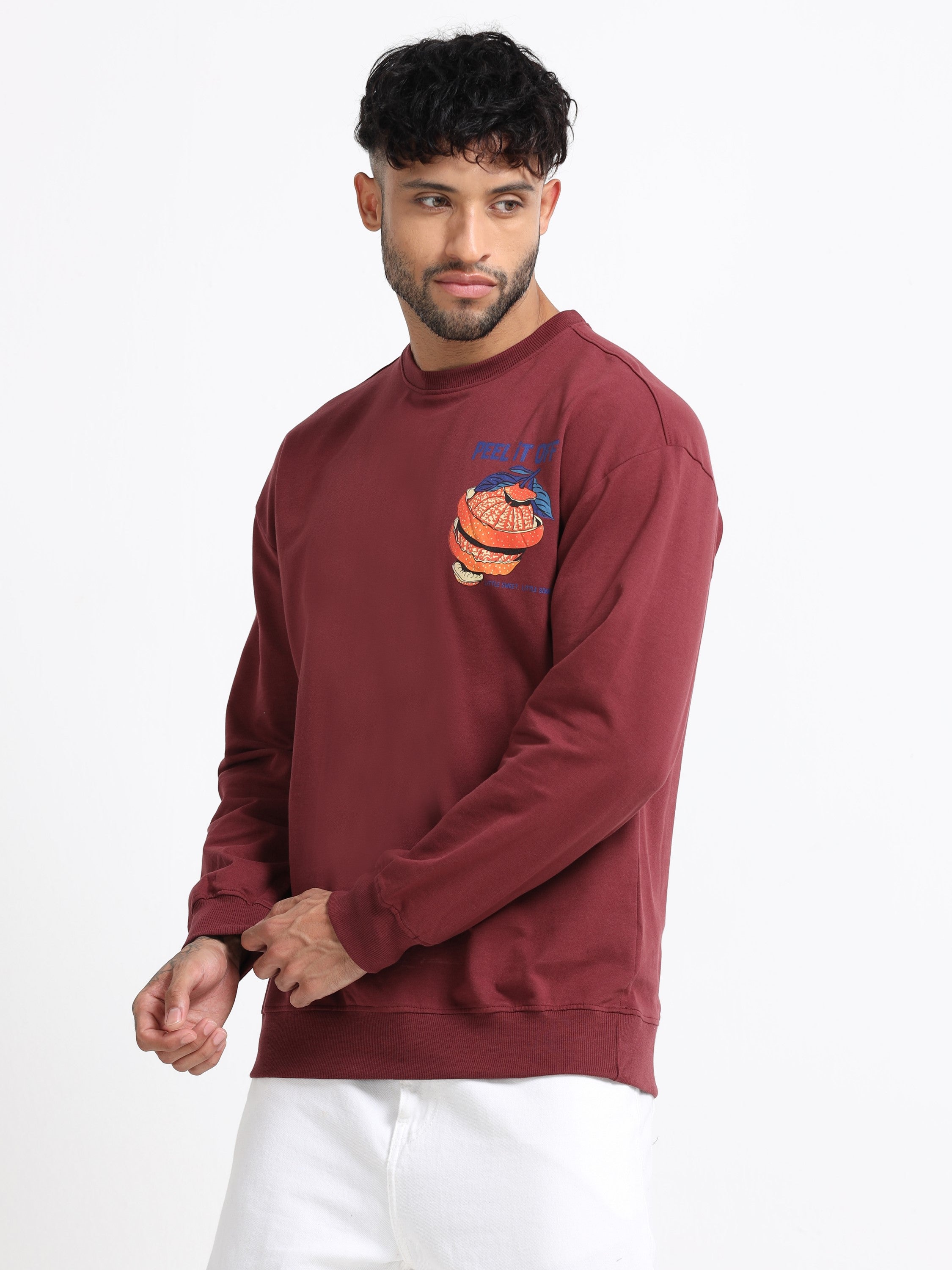 Men Rust Oversized Sweatshirt