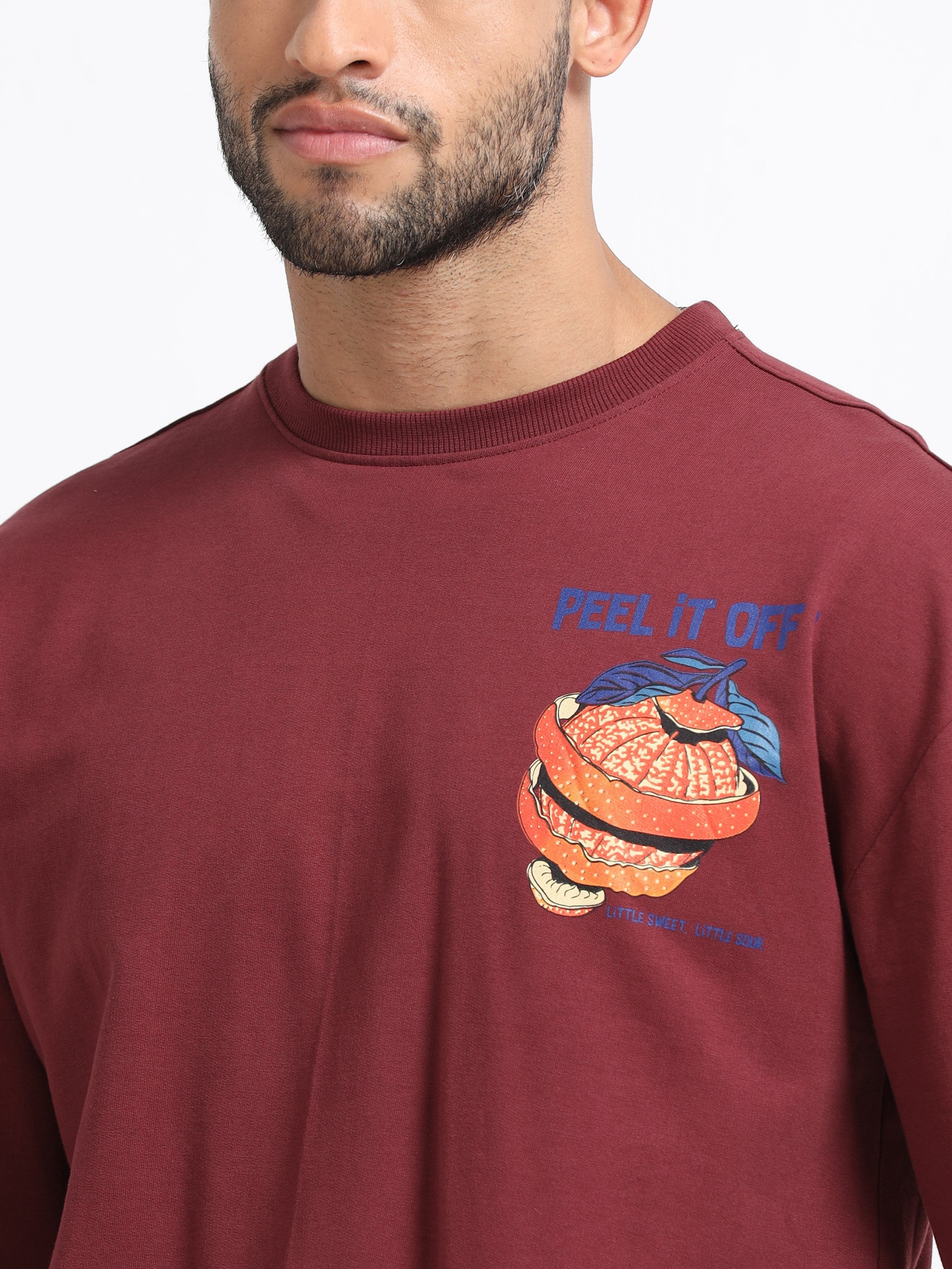 Men Rust Oversized Sweatshirt