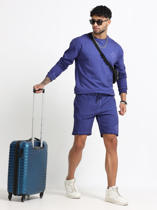 Men Purple Oversized Co-ord Set
