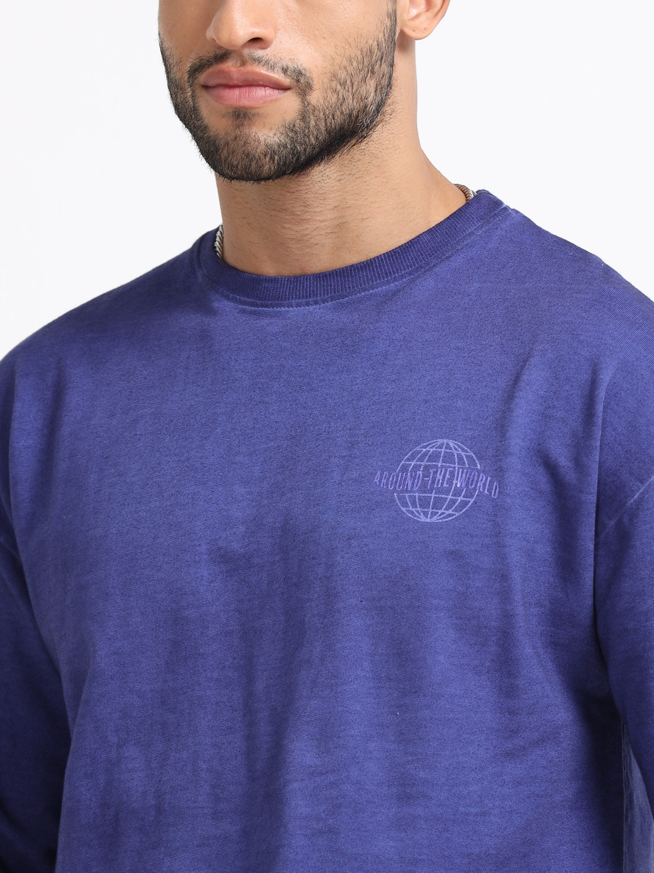 Men Purple Oversized Co-ord Set