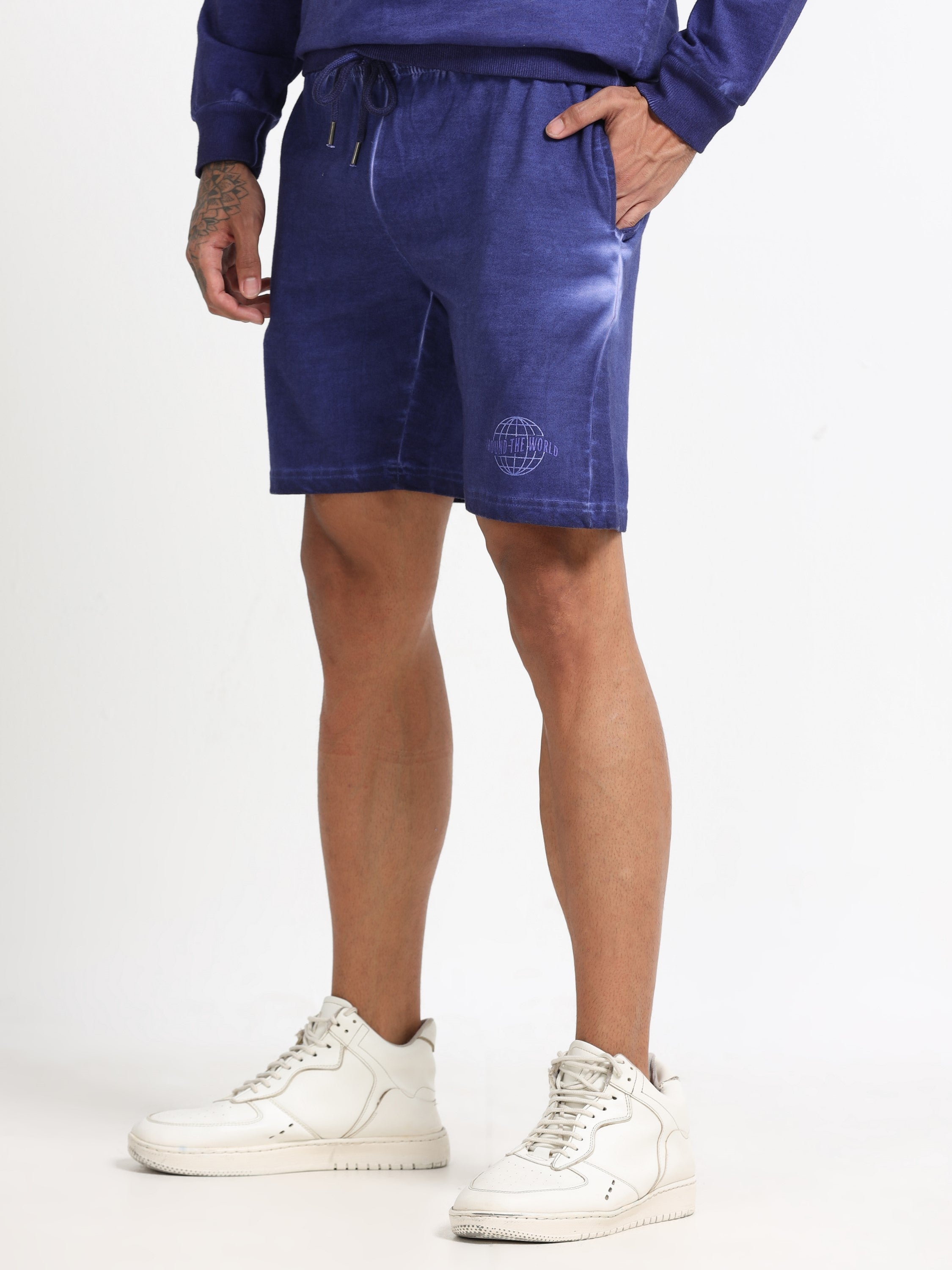 Men Purple Oversized Co-ord Set