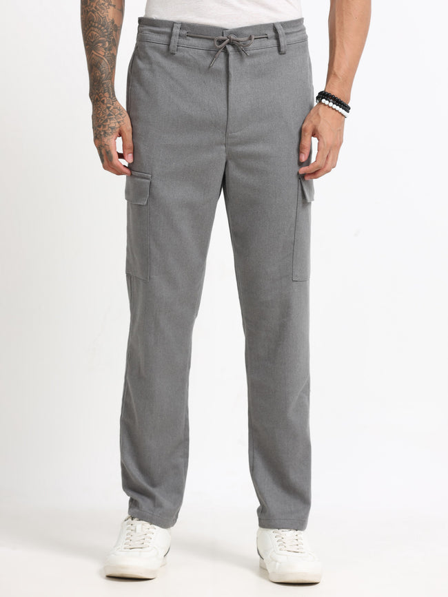 Men Grey Cargo Pants
