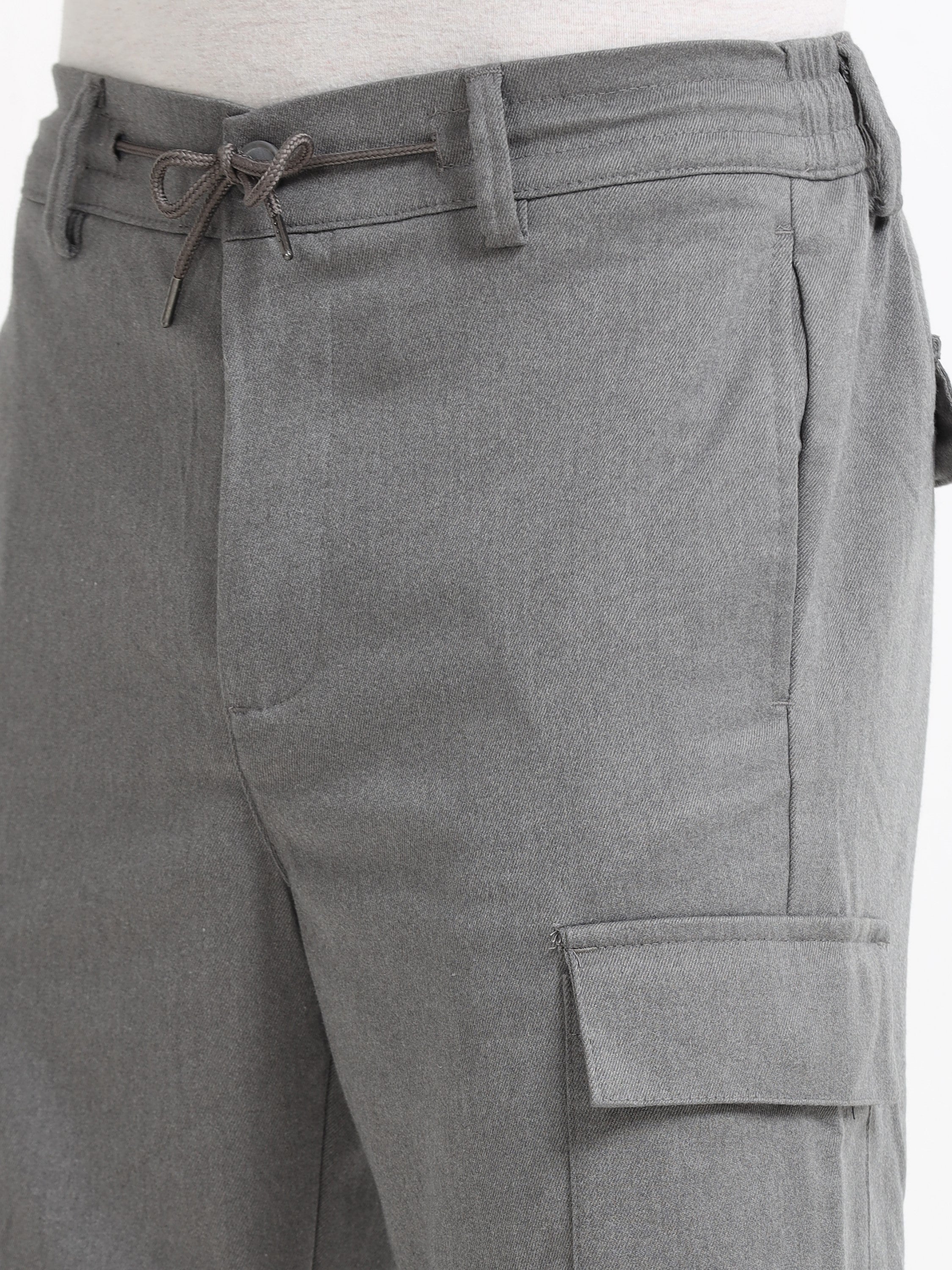 Men Grey Cargo Pants