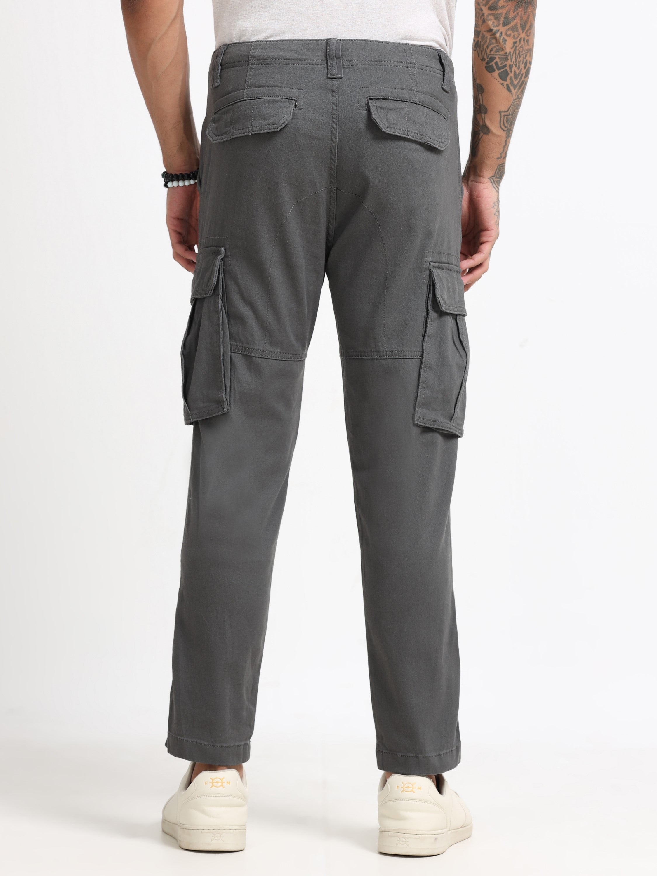 Men Dark Grey Cargo Pants