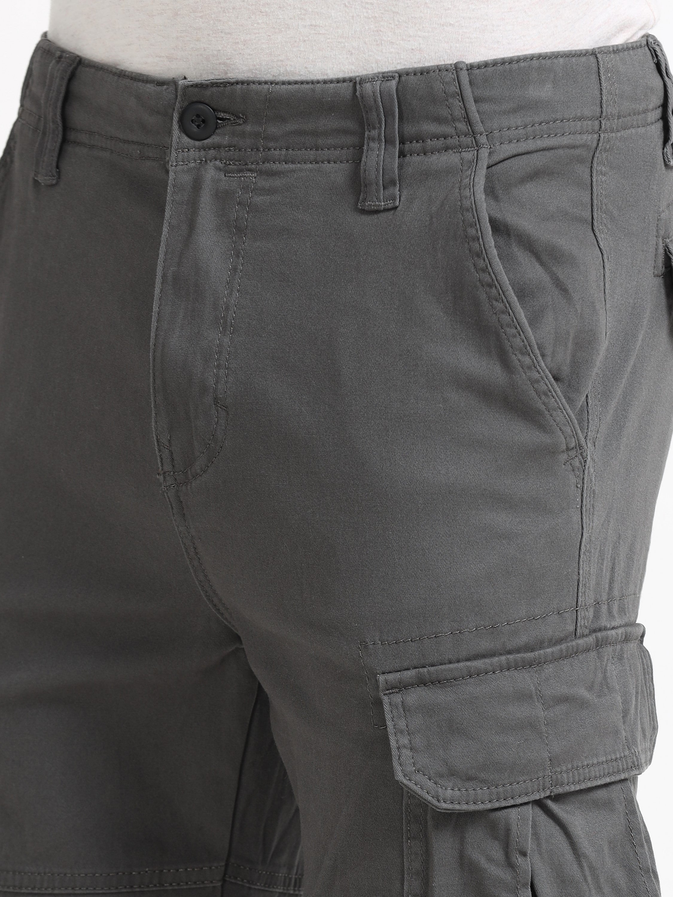 Men Dark Grey Cargo Pants