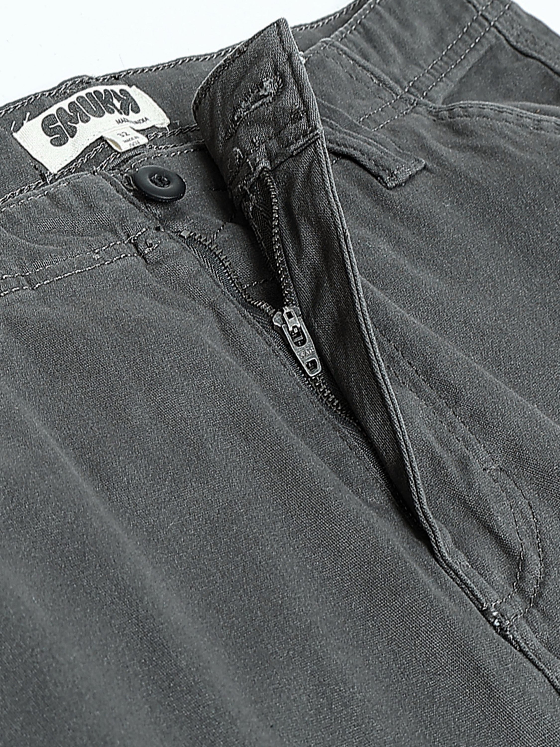 Men Dark Grey Cargo Pants