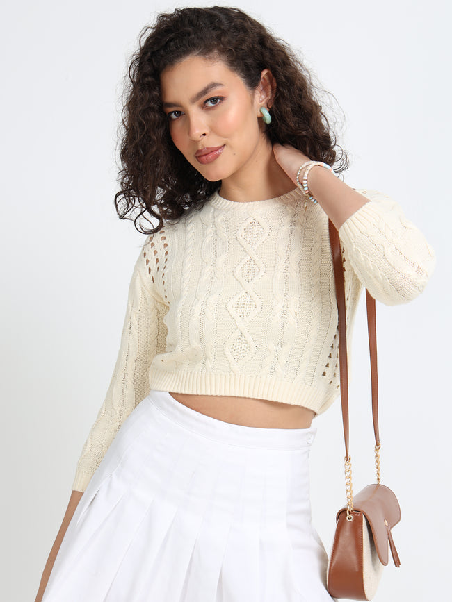 Women Cream Soft Winter Sweater