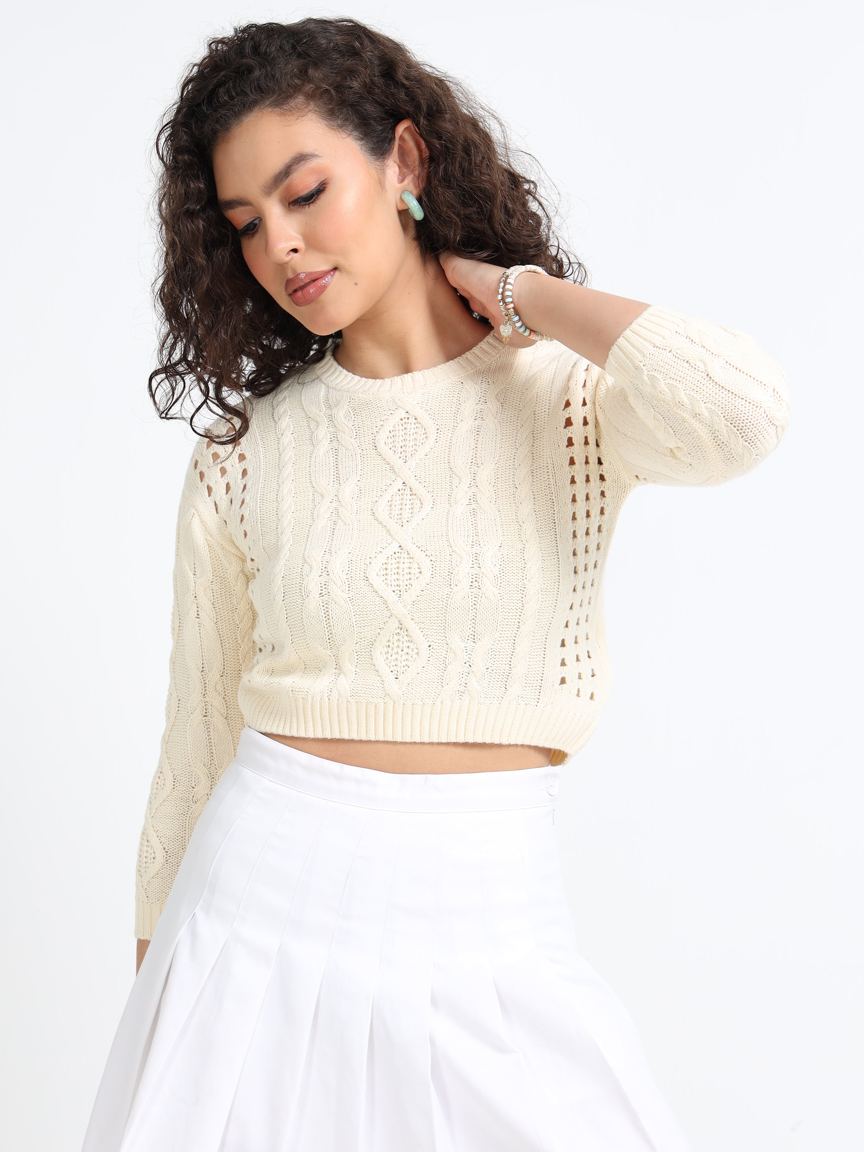 Women Cream Soft Winter Sweater