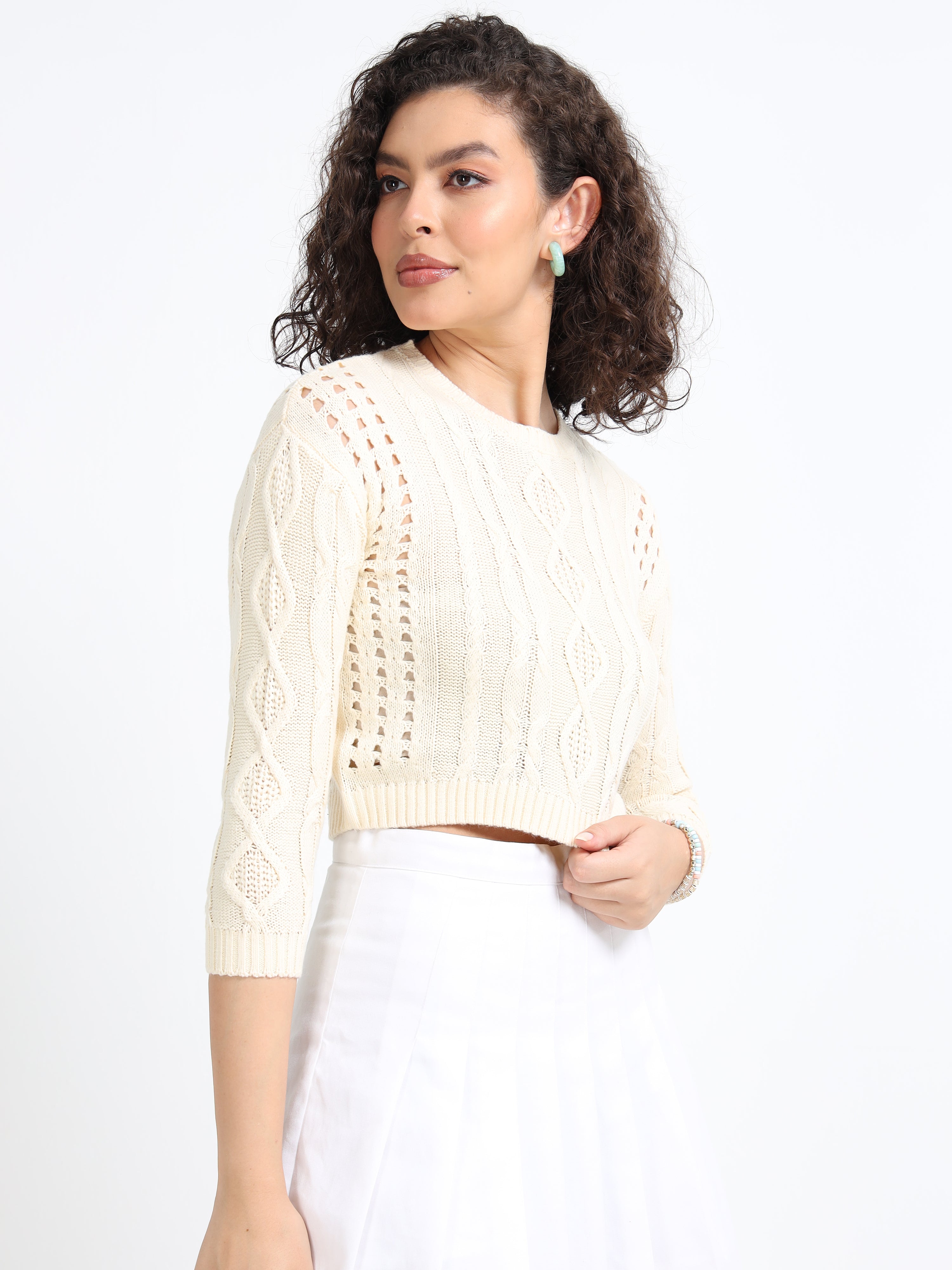 Women Cream Soft Winter Sweater