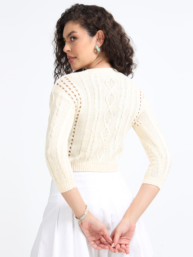 Women Cream Soft Winter Sweater