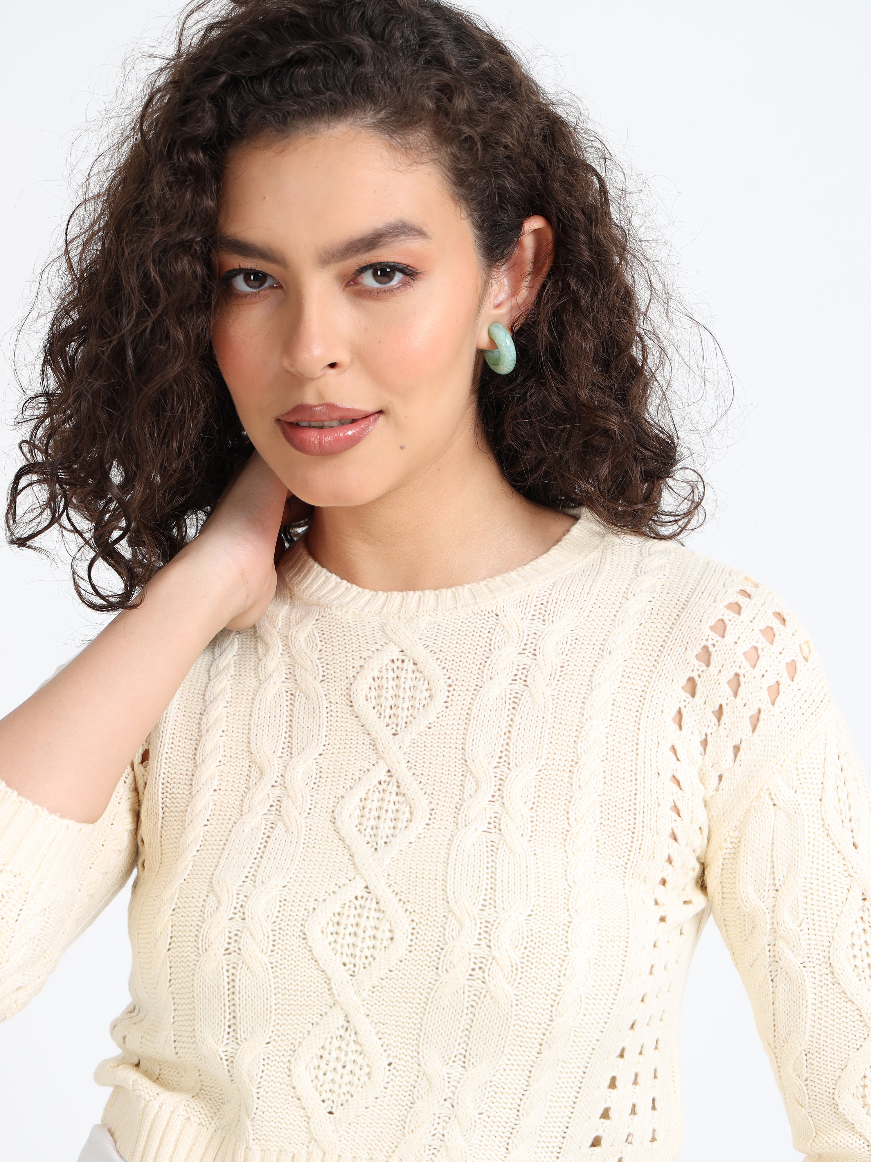 Women Cream Soft Winter Sweater