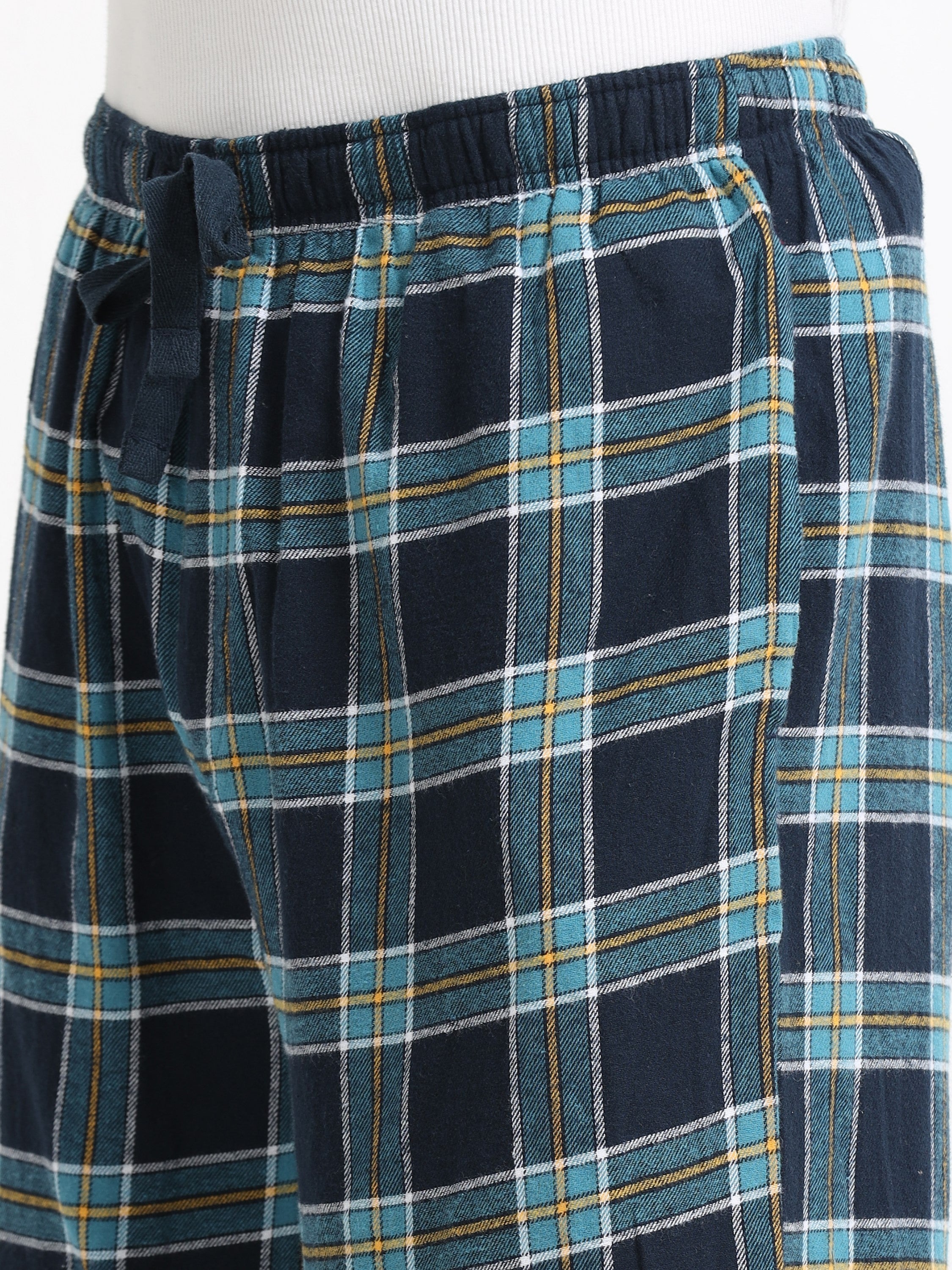 Men Blue Check Lounge Pants