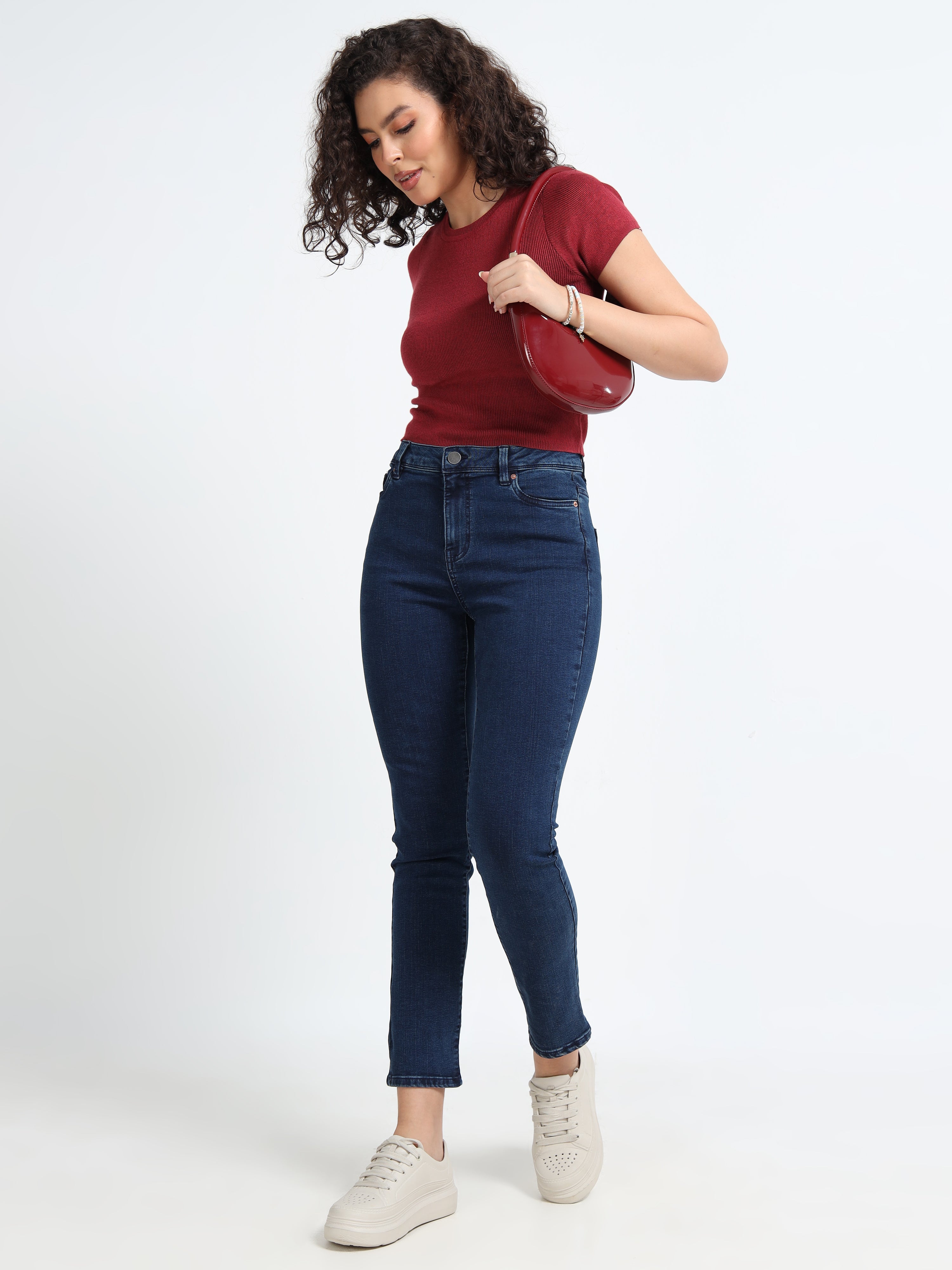 Women Maroon Winter Top
