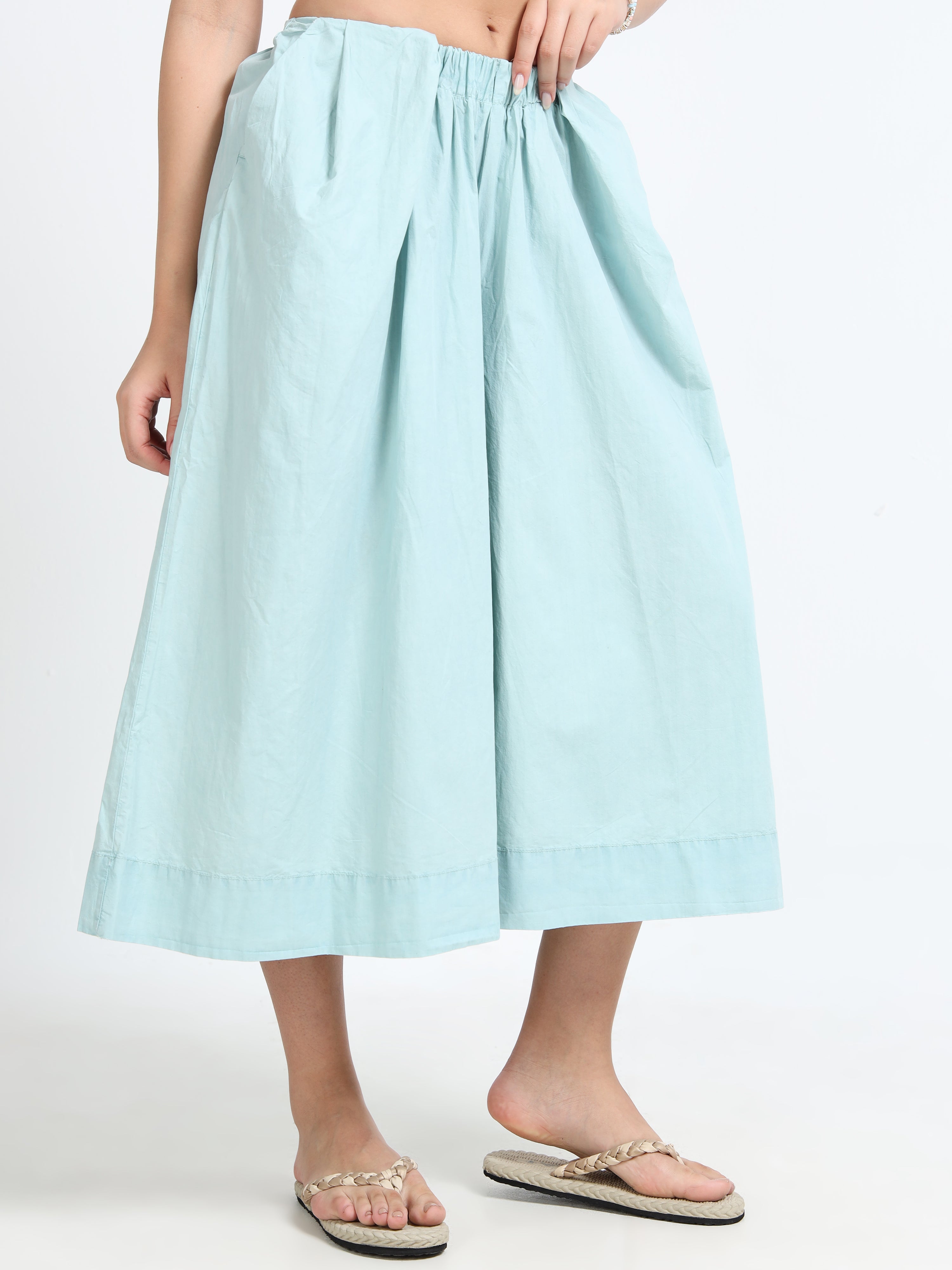 Women Blue Flare Fit Pants