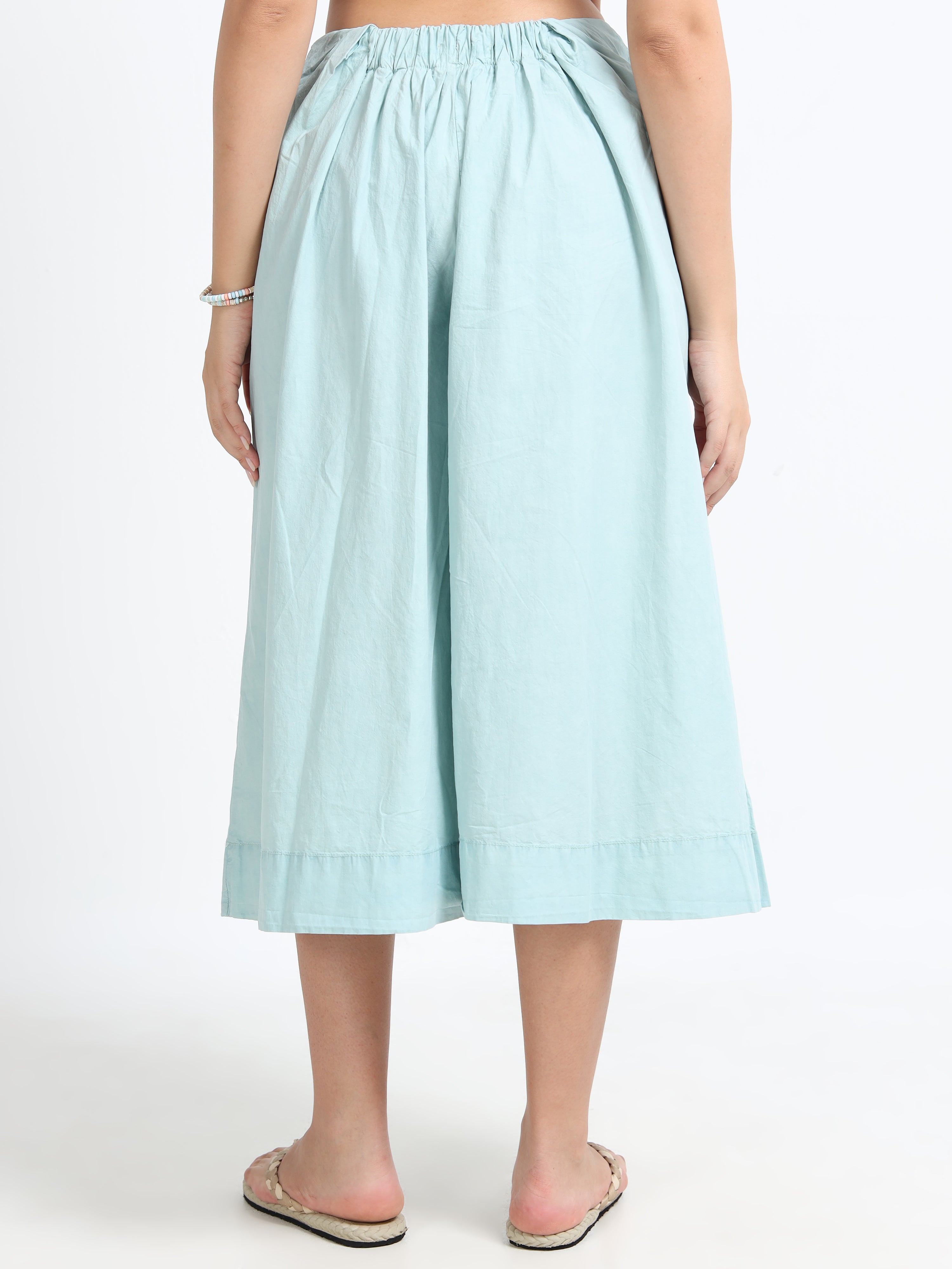 Women Blue Flare Fit Pants