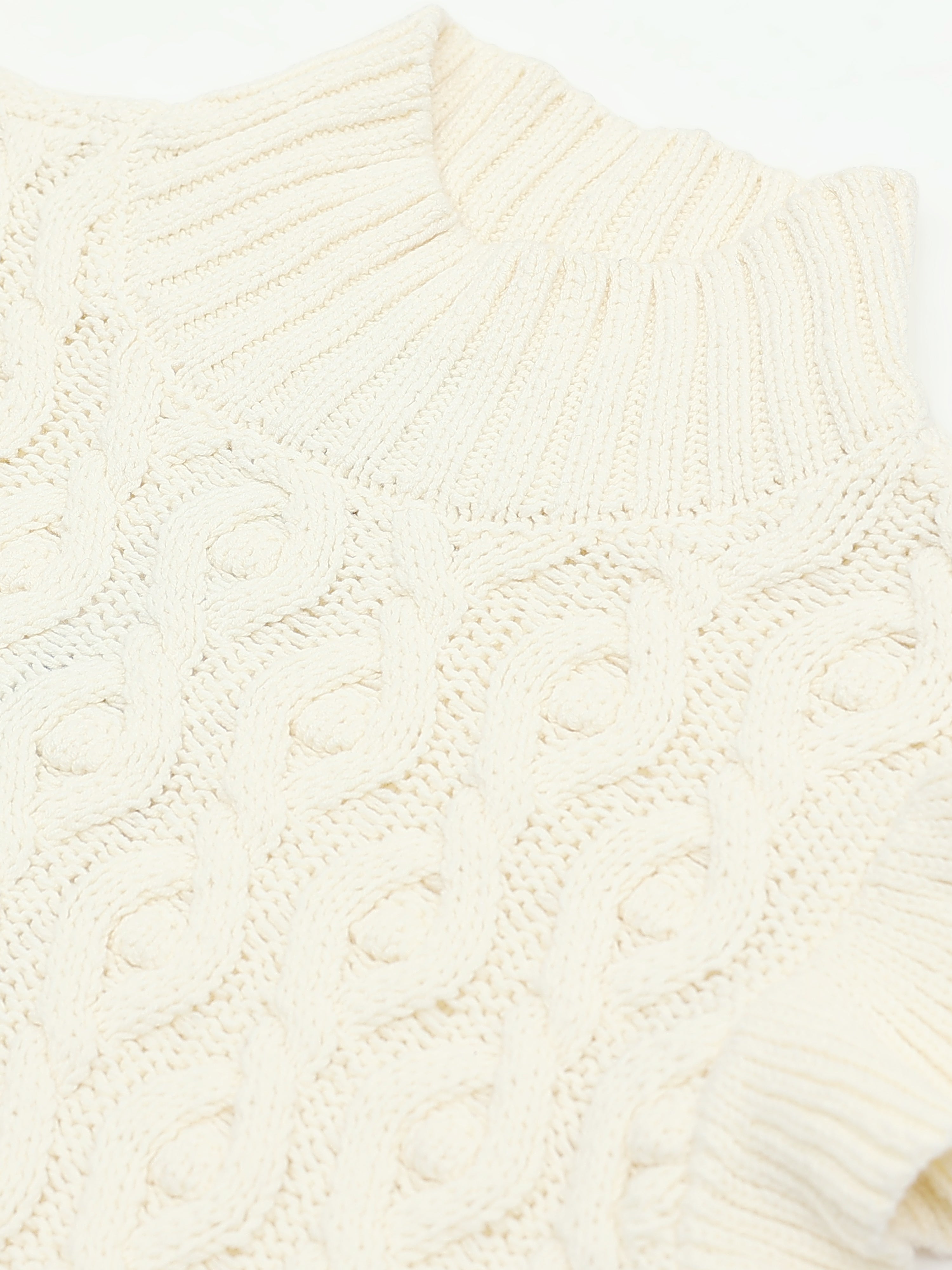 Women Cream Cable Knit Sweater