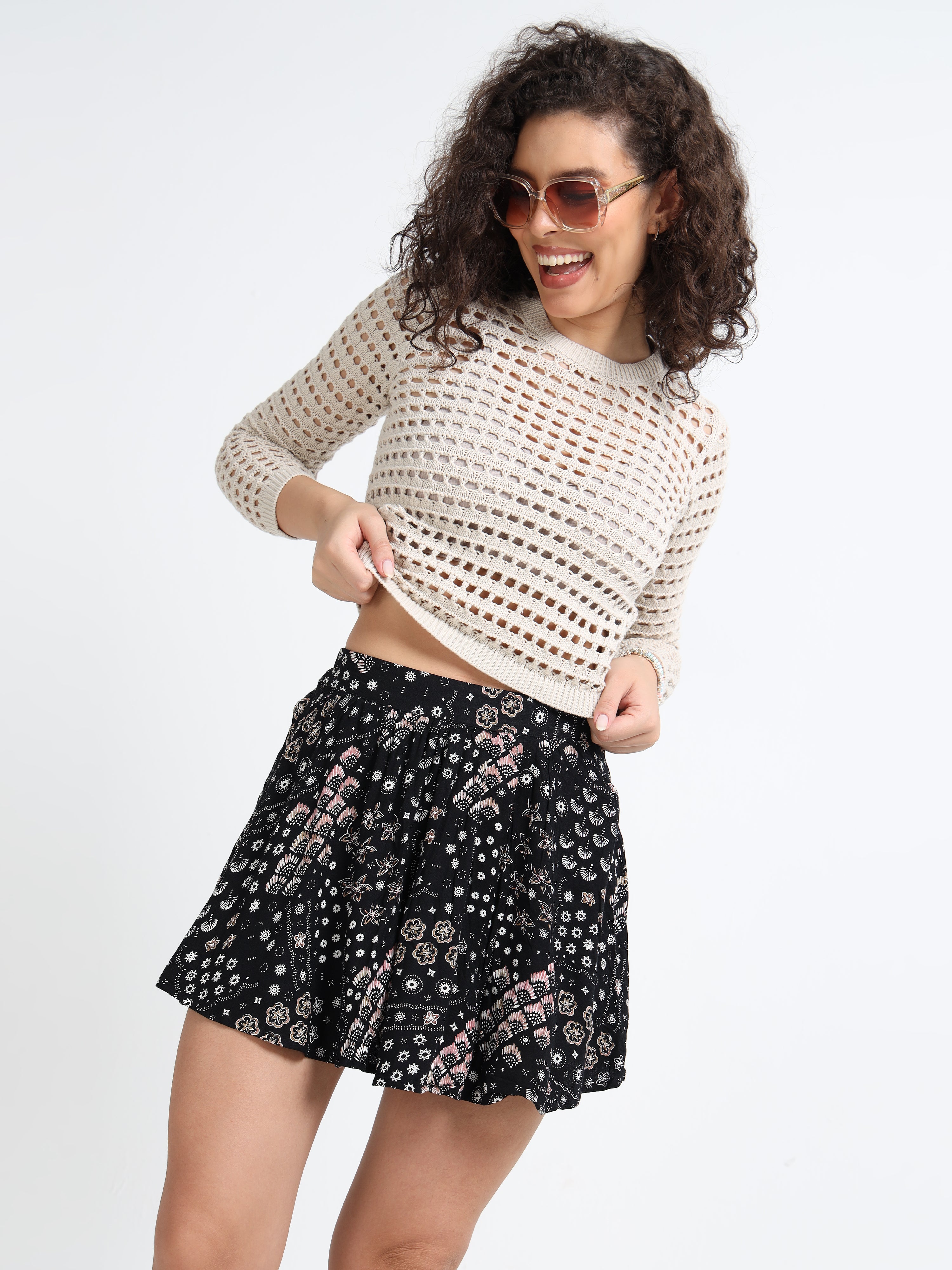 Women Flared Mini Skirt
