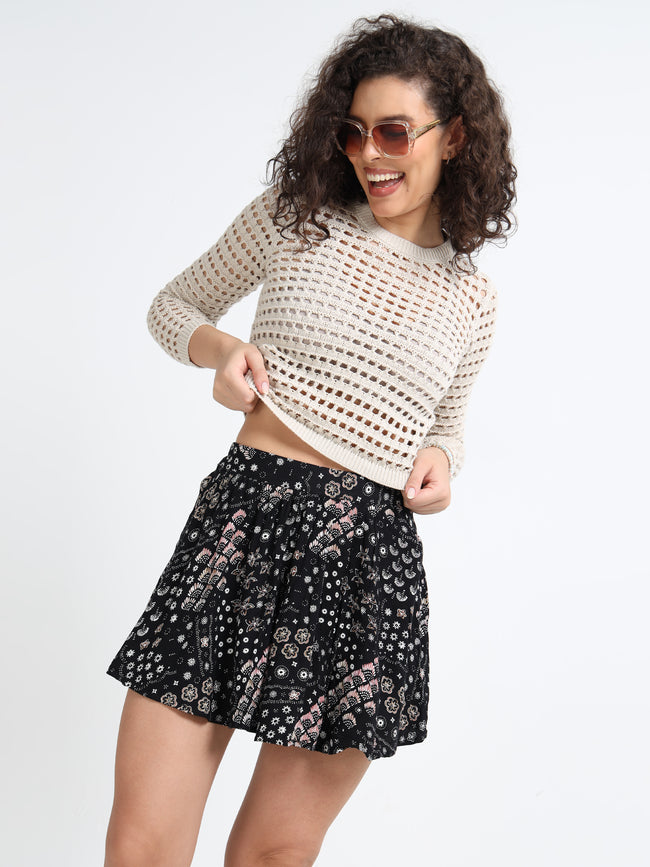 Women Flared Mini Skirt