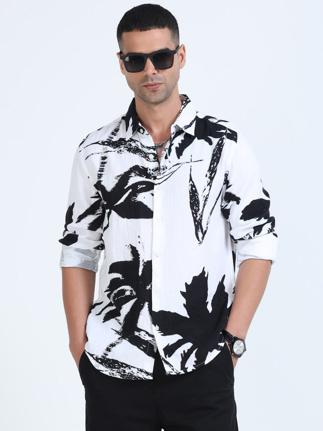 Men Black Printed Resort Shirt