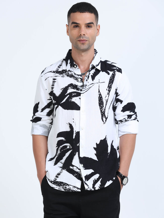 Men Black Printed Resort Shirt