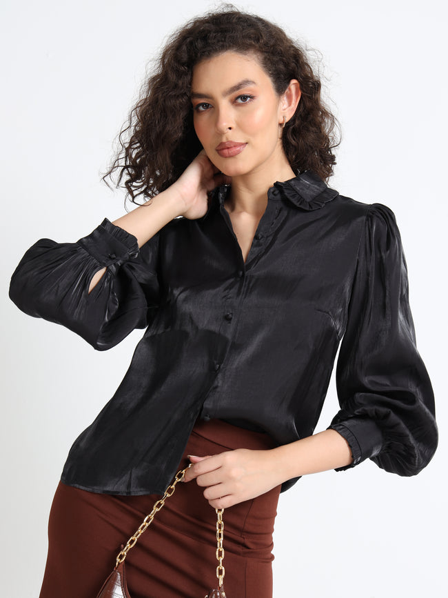 Women Party Balloon Sleeve Shirt