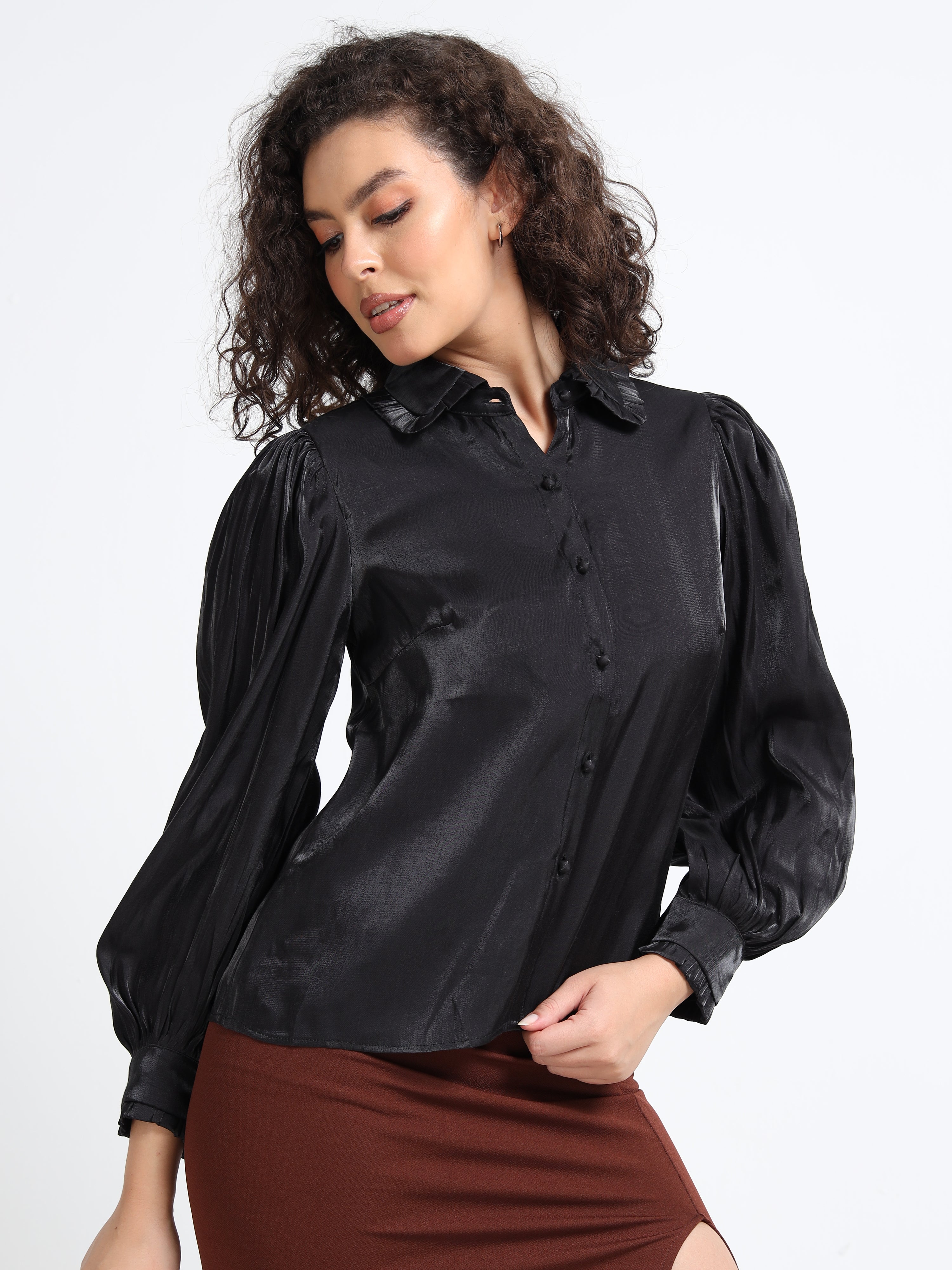 Women Party Balloon Sleeve Shirt