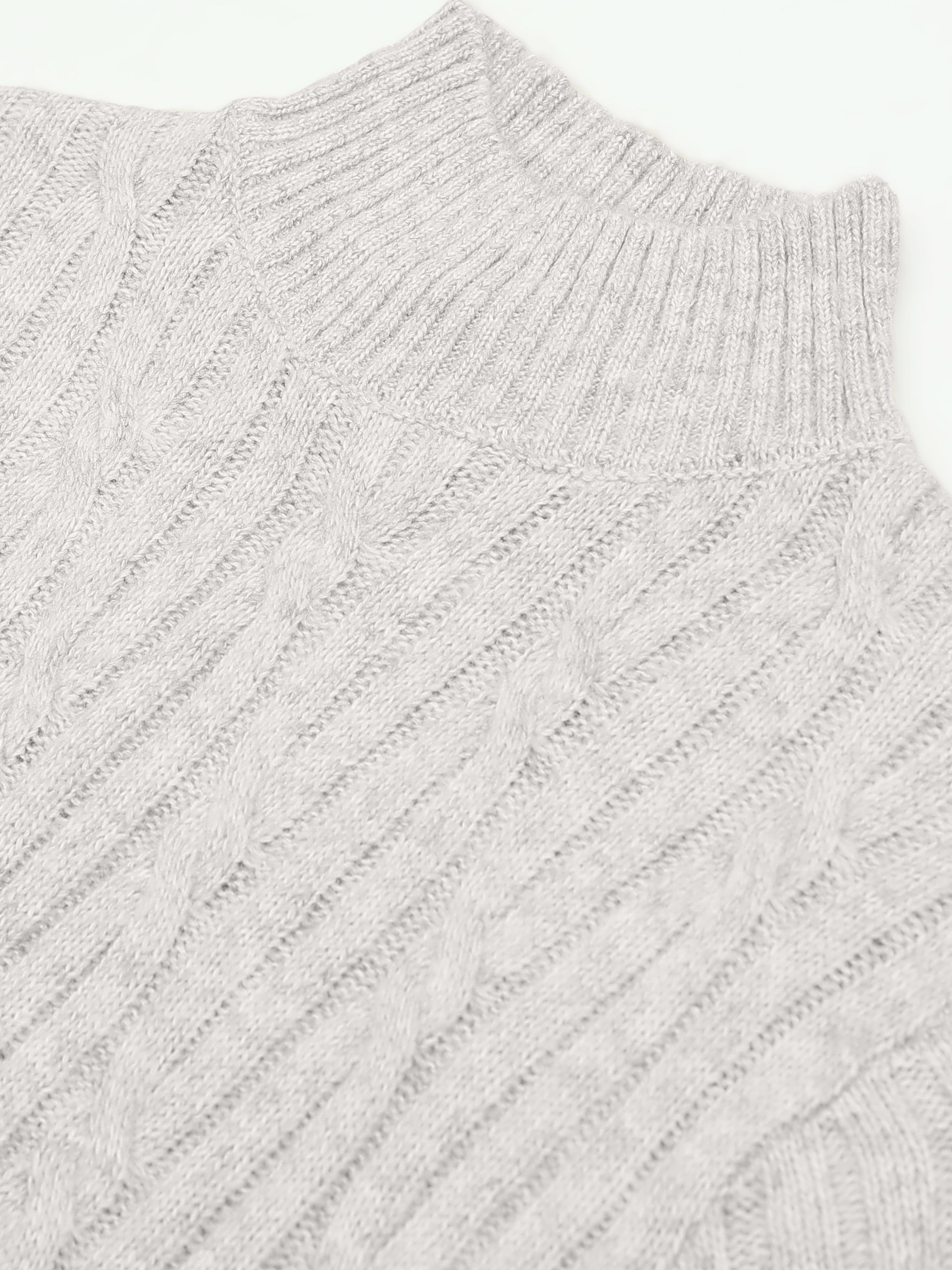 Women Beige Cable Knit Sweater