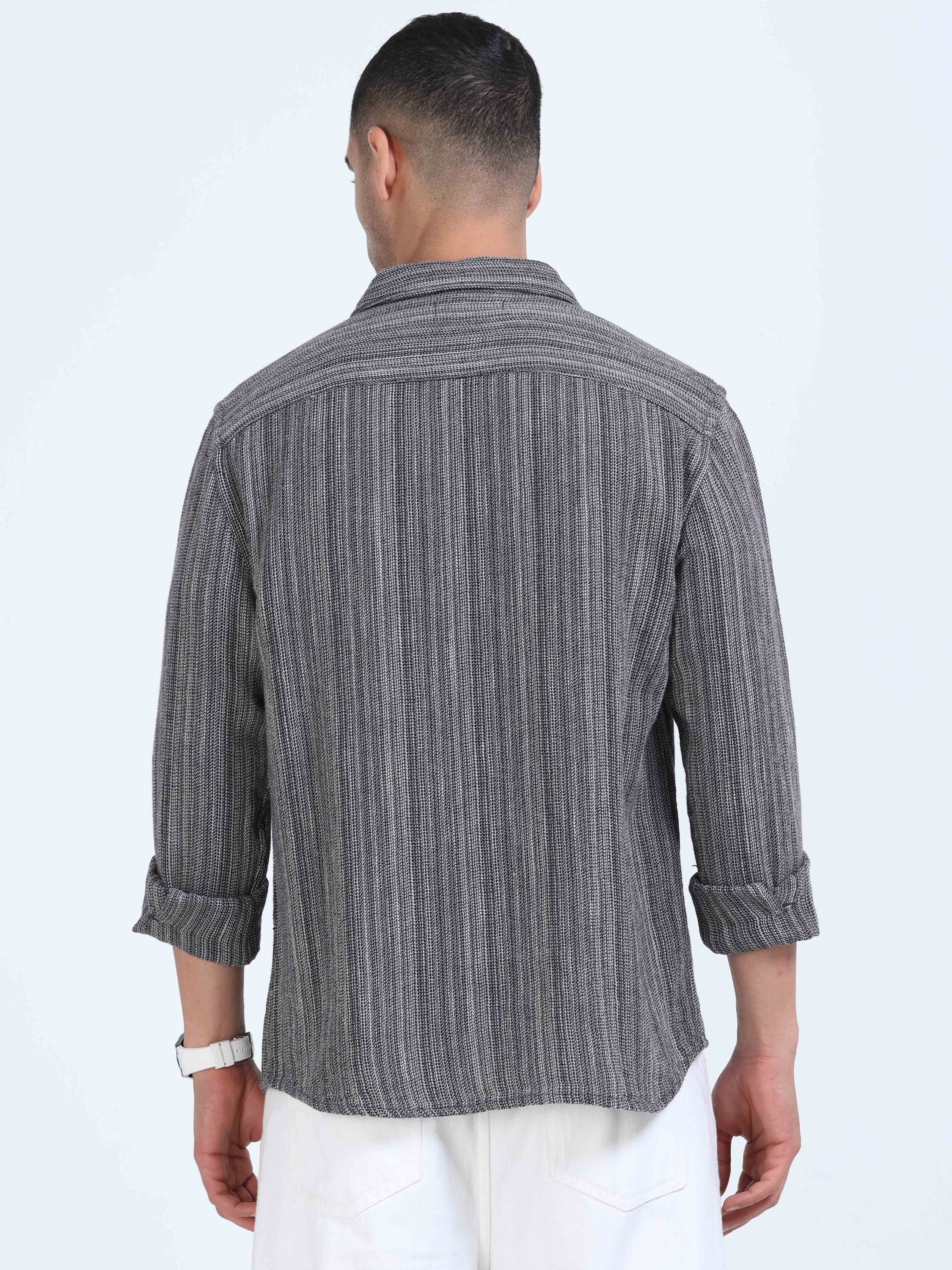 Men Fashion Black Stripe Shirt
