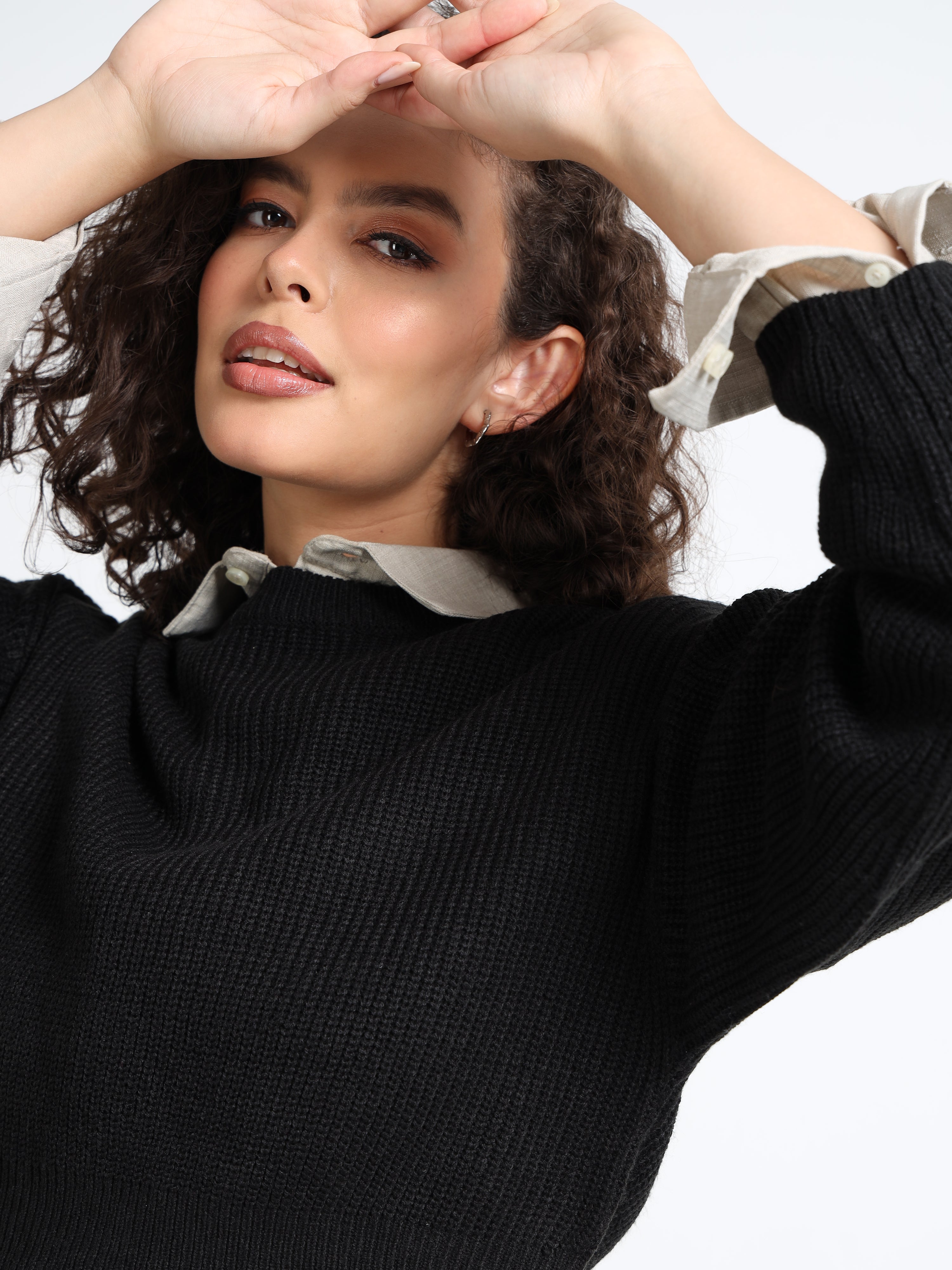 Women Balloon Sleeve Sweater