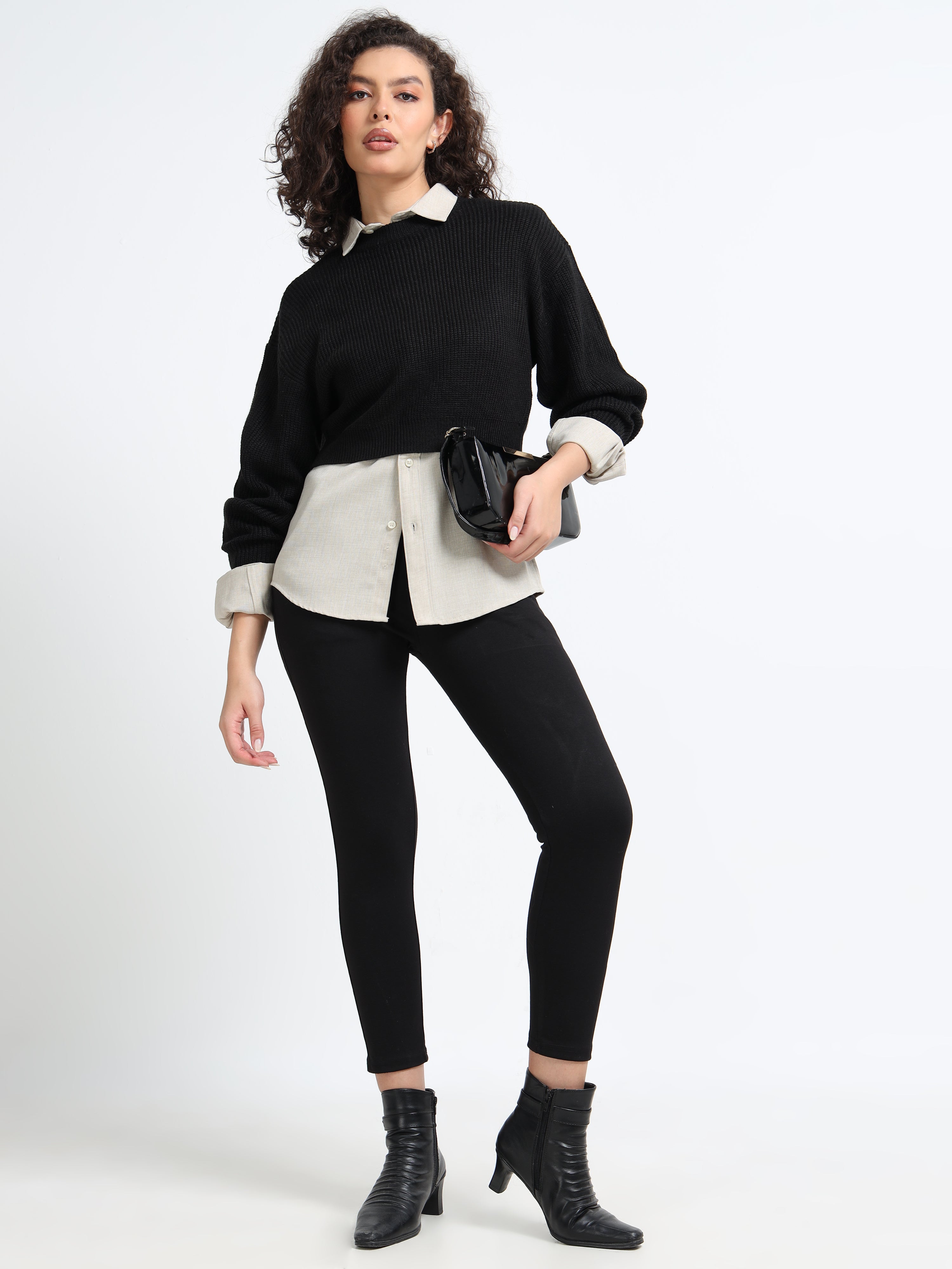 Women Balloon Sleeve Sweater