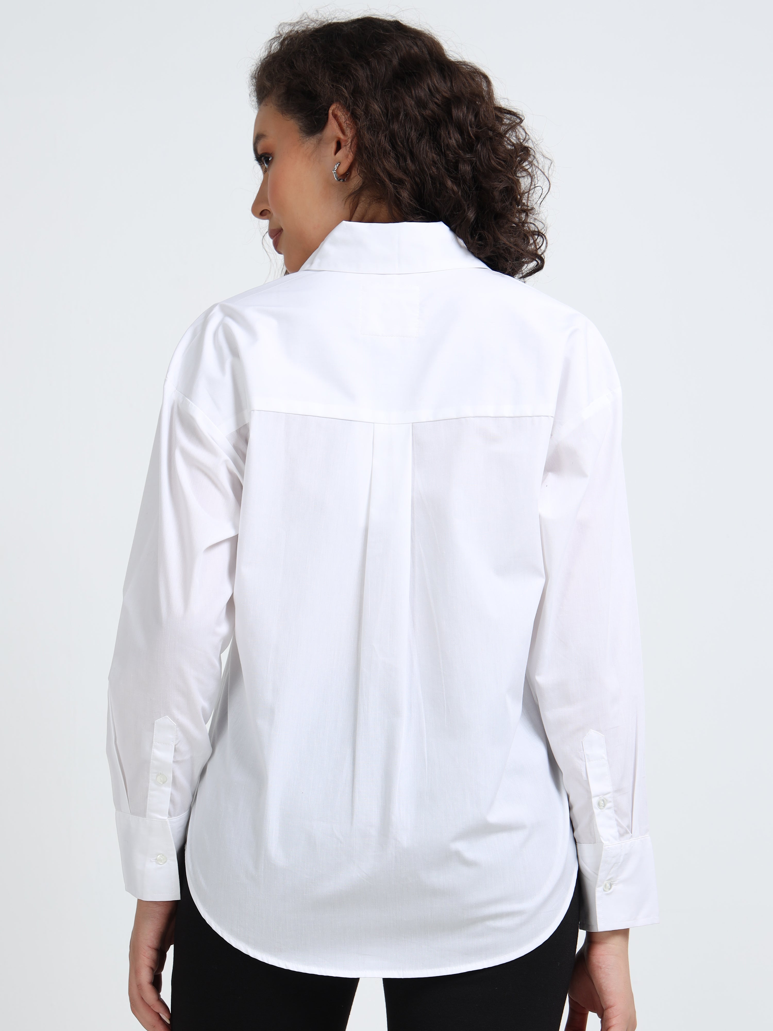 Women White Classic Button Shirt