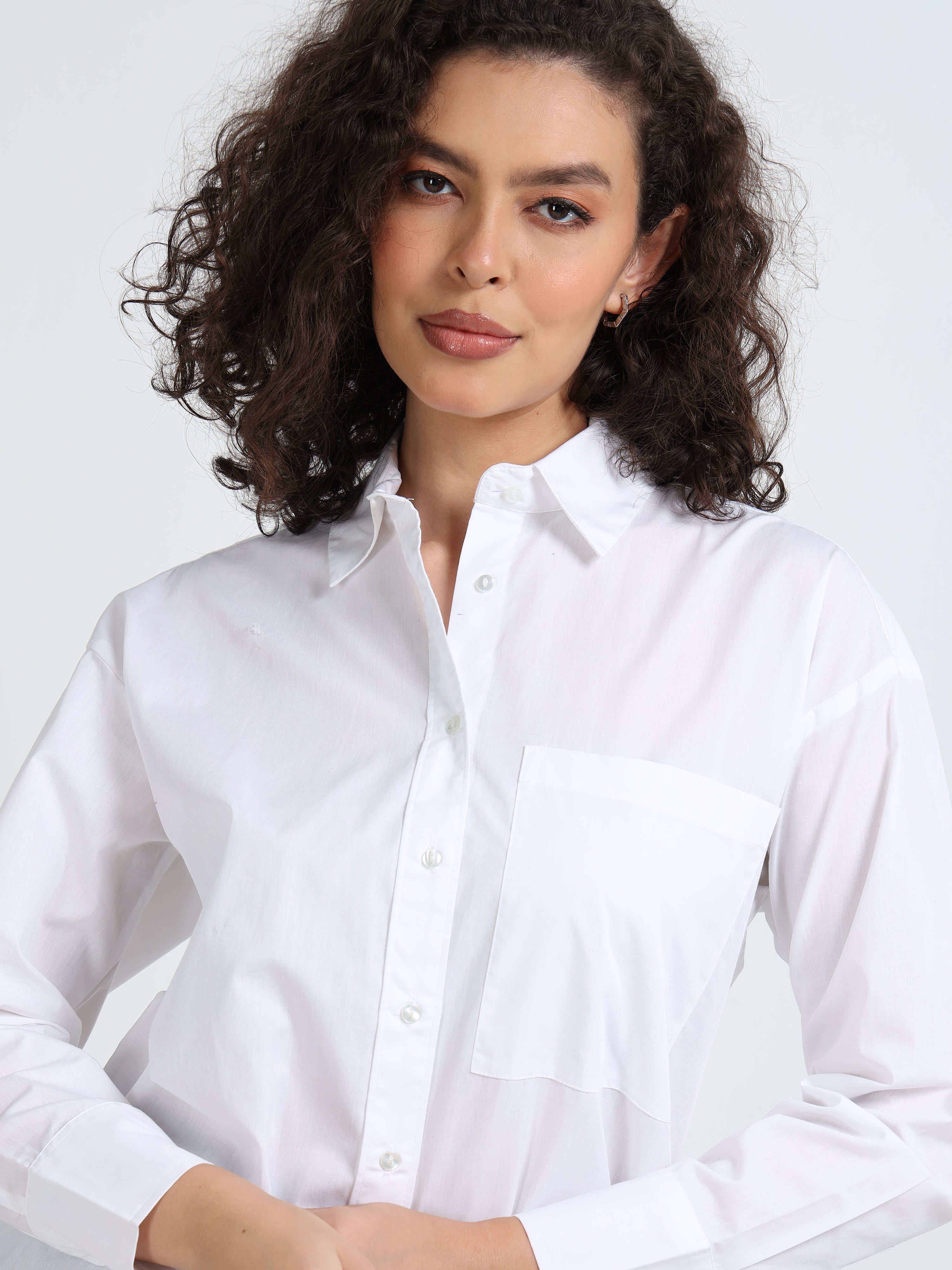 Women White Classic Button Shirt