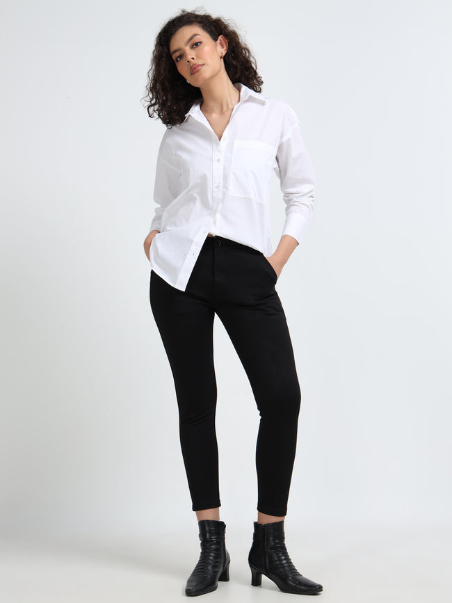Women White Classic Button Shirt