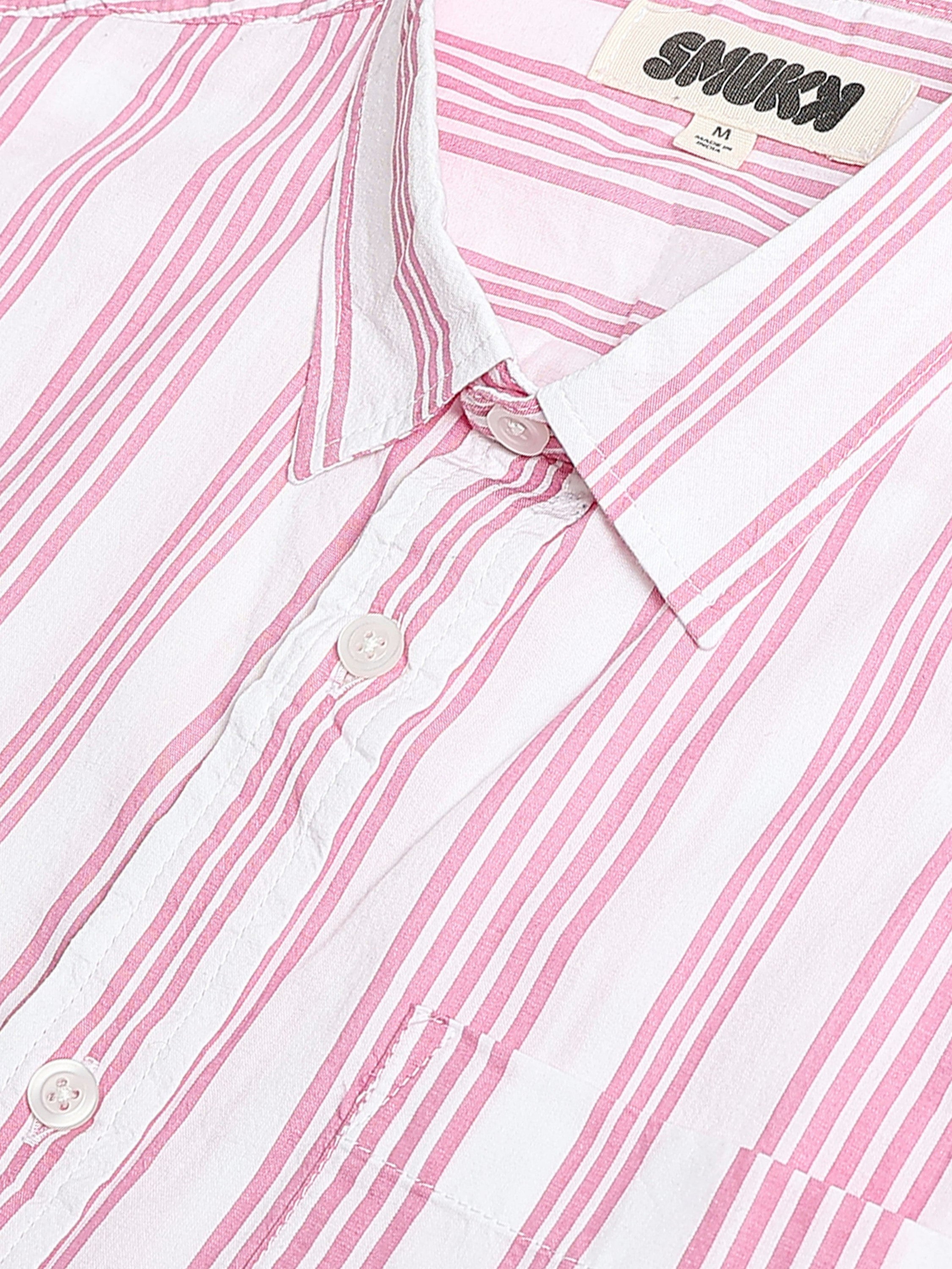 Men Pink & White  Stripe shirt