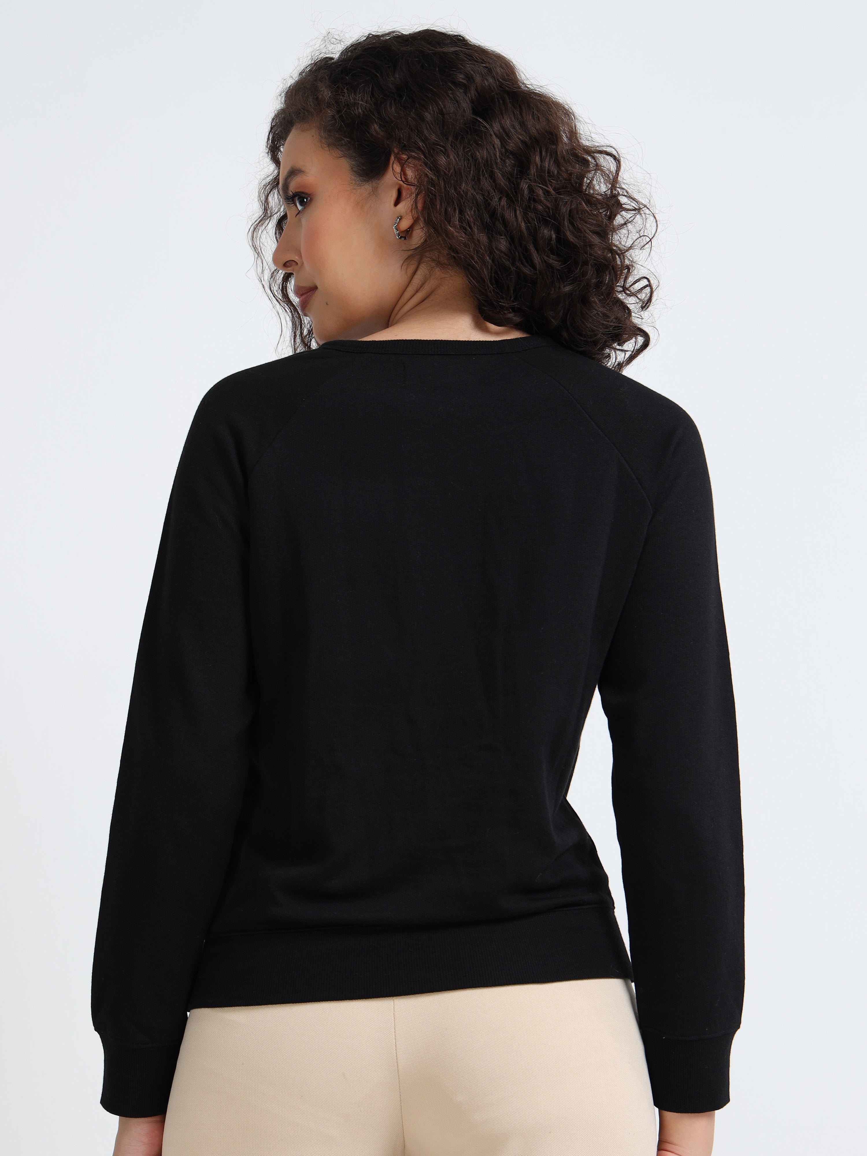 Women Black Gold Star Sweater