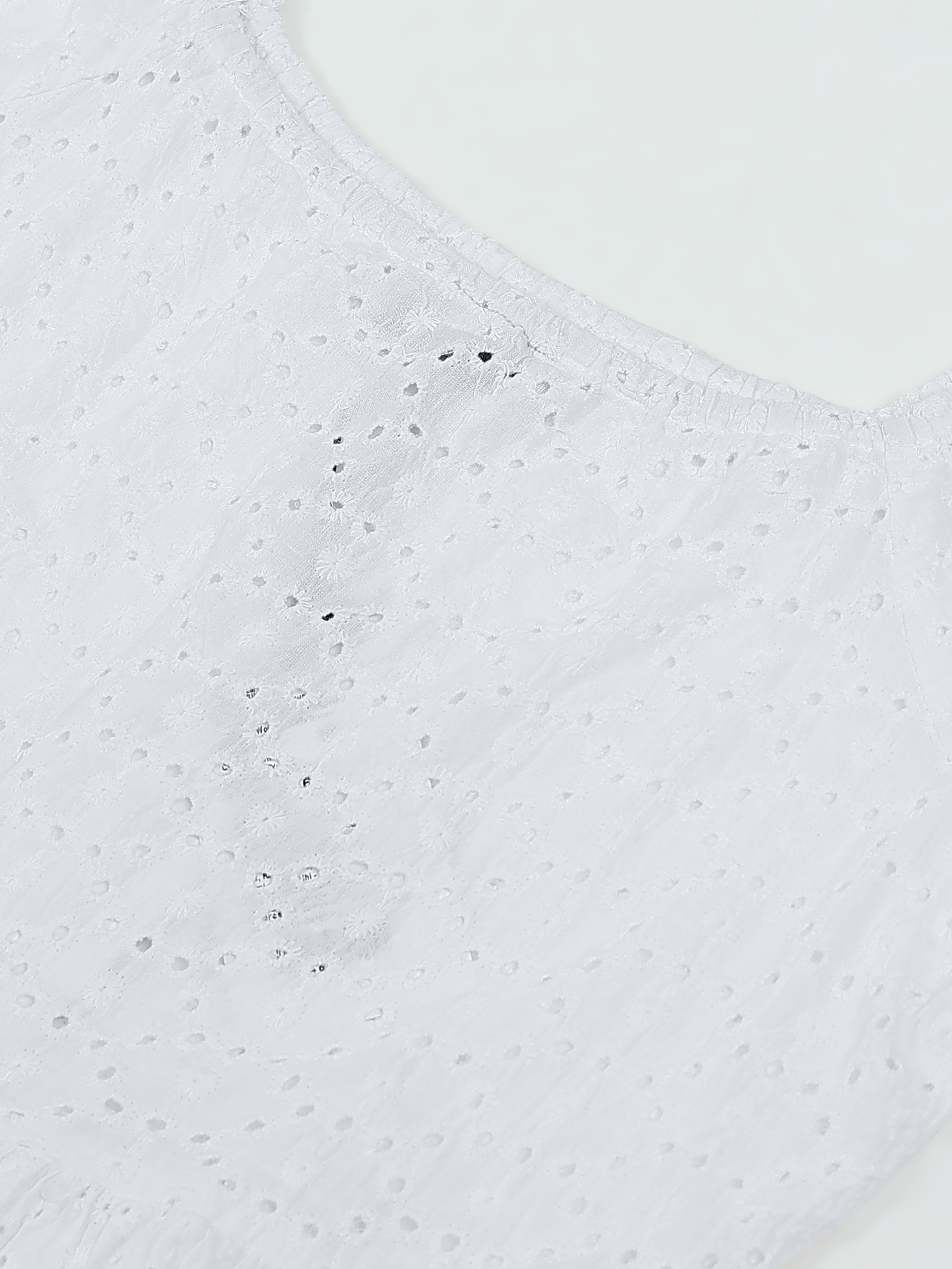 Women Schiffli Fit & Flare Dress