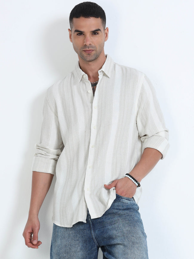 Men Vertical Striped Casual Shirt