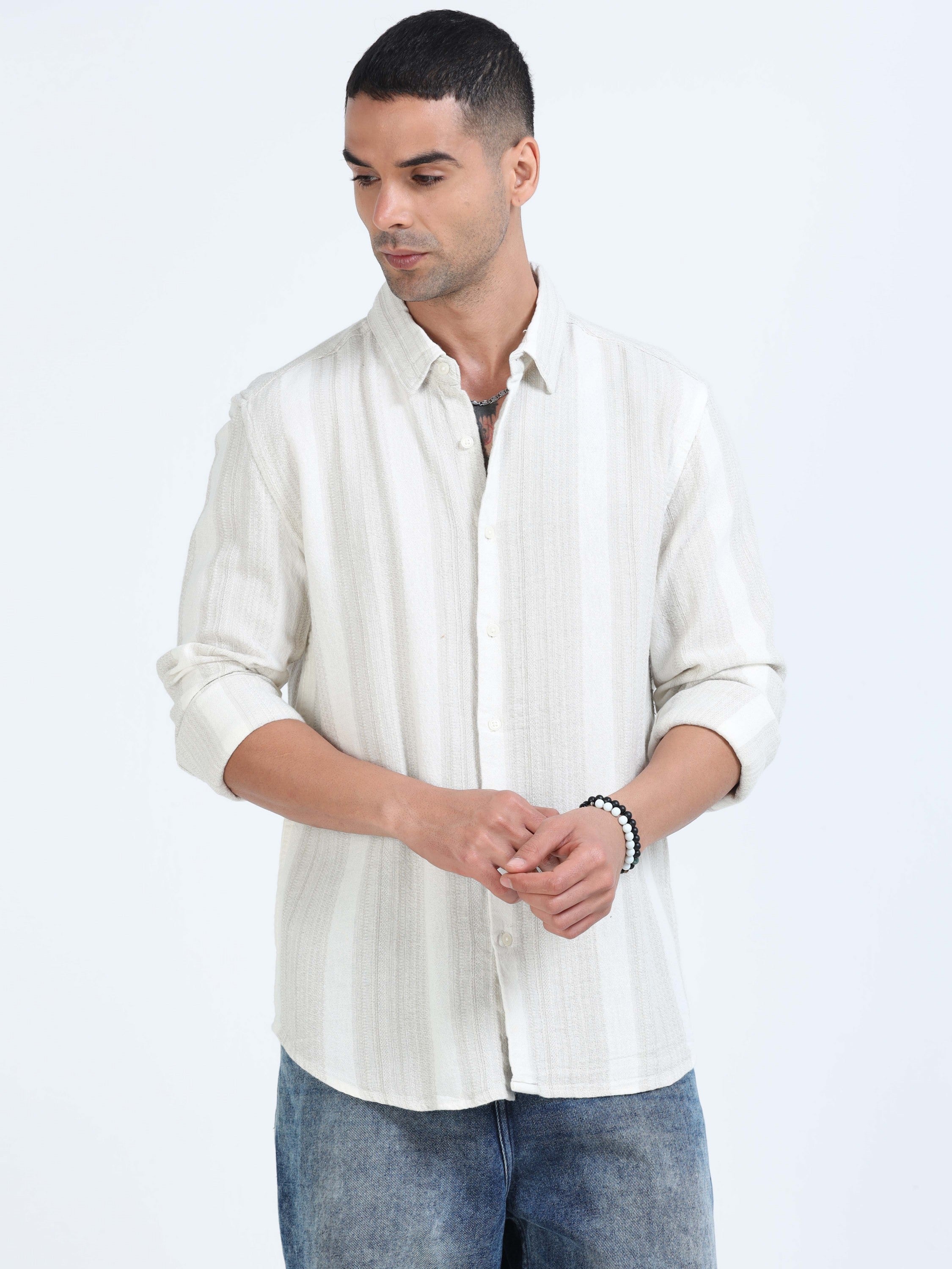 Men Vertical Striped Casual Shirt