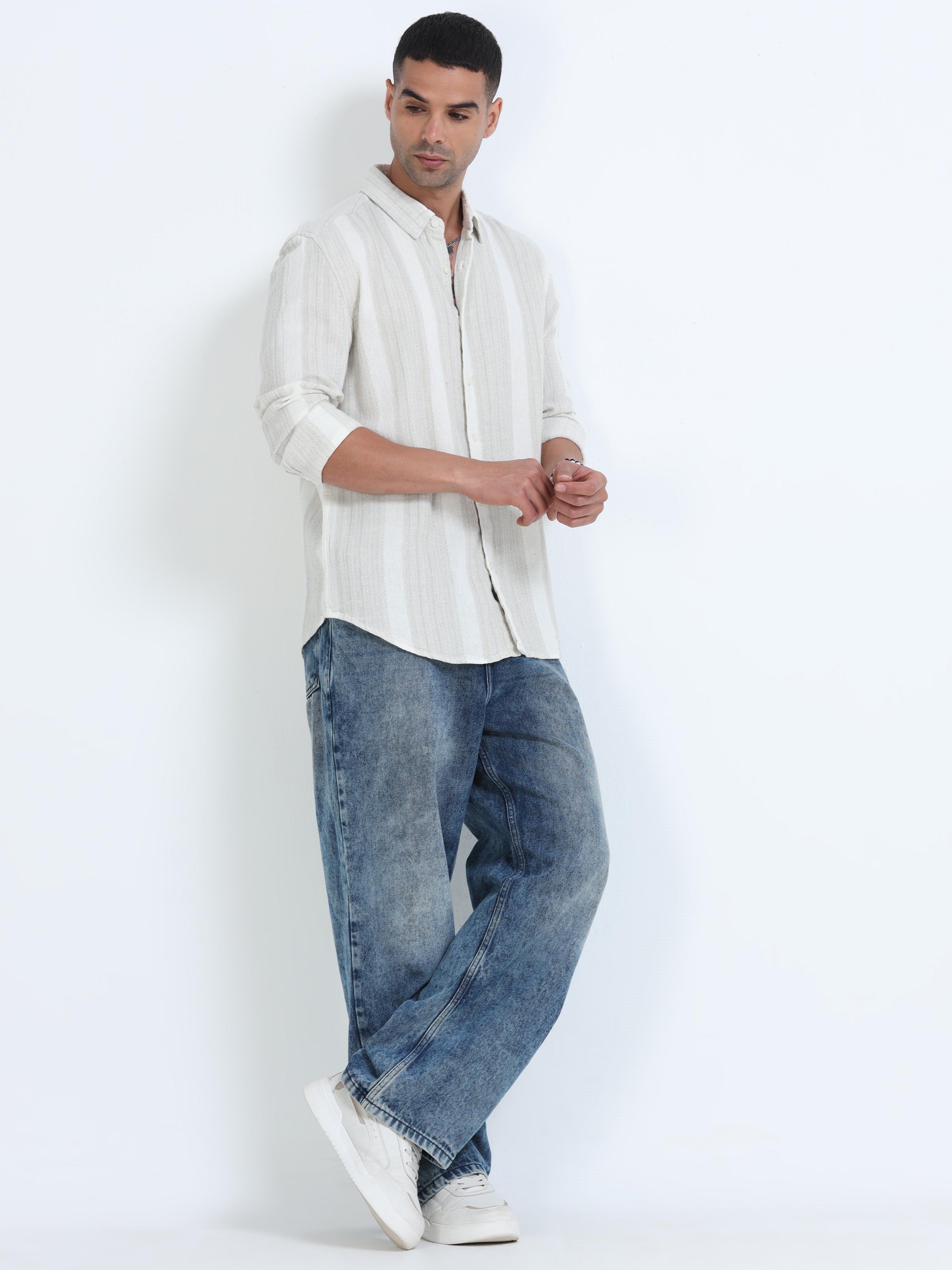 Men Vertical Striped Casual Shirt