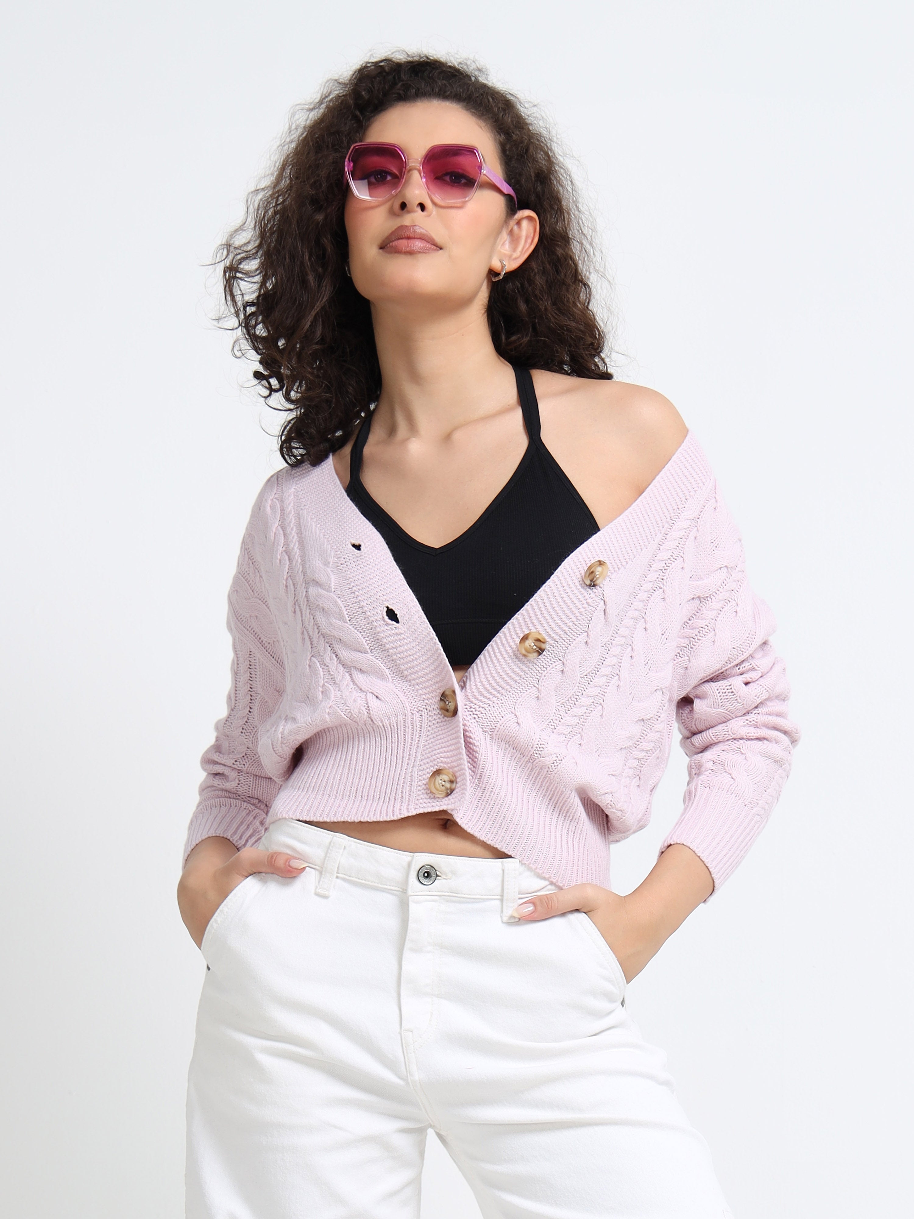 Women Lavender Cardigan