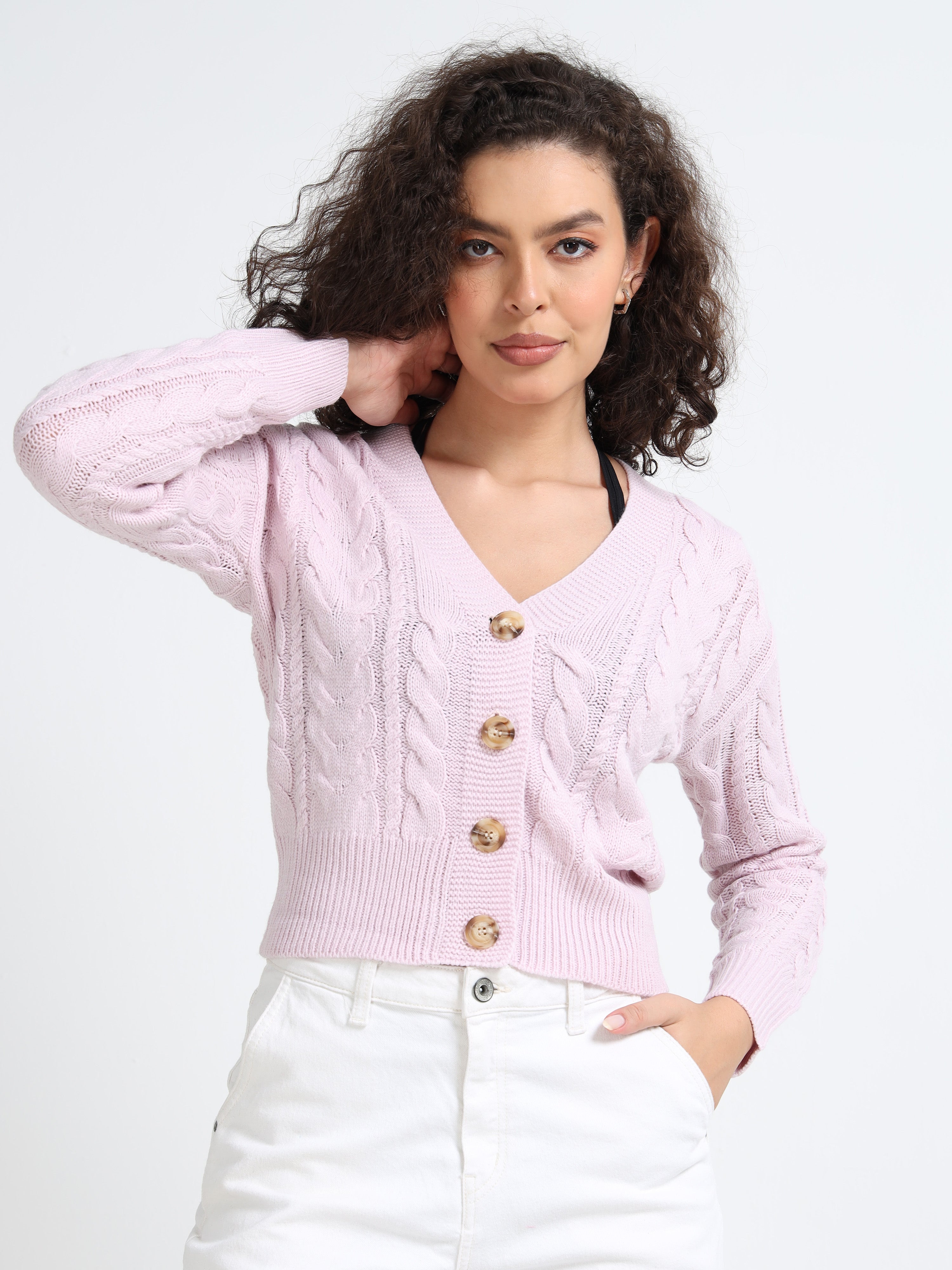 Women Lavender Cardigan