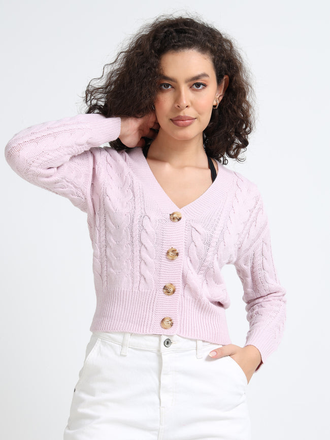 Women Lavender Cardigan