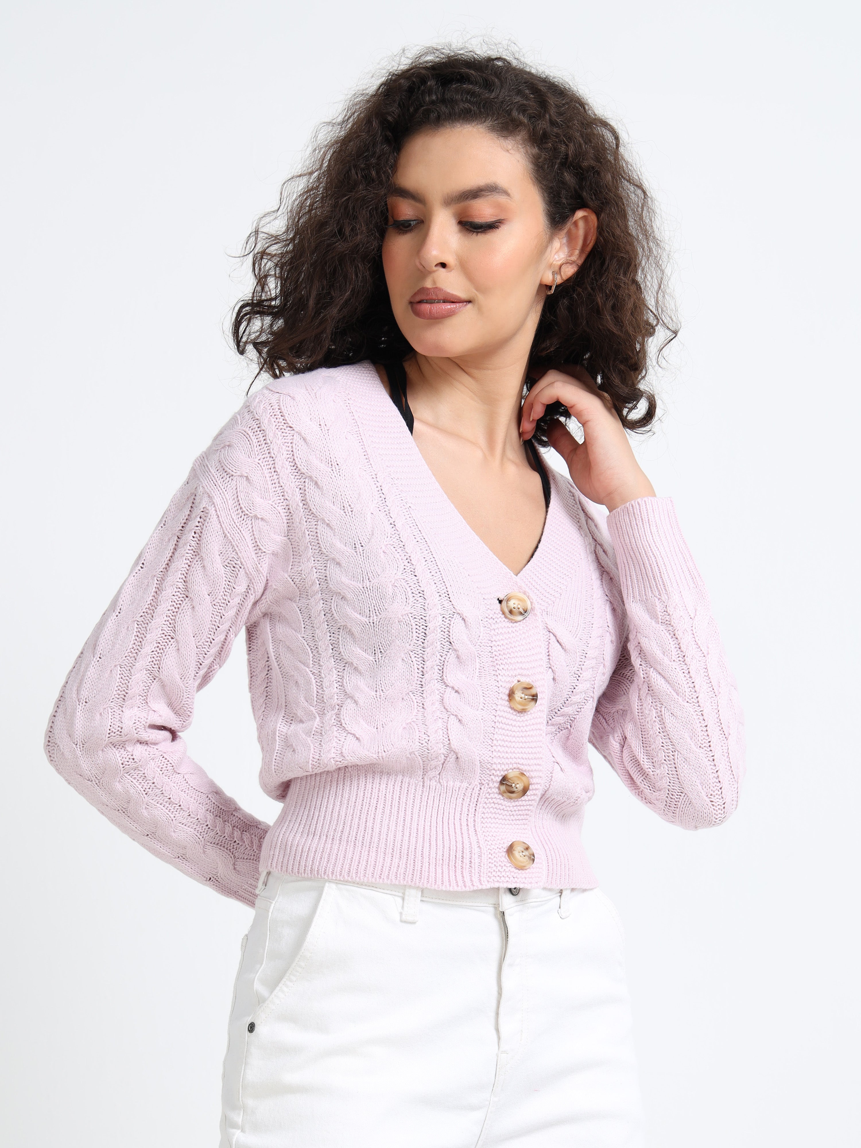 Women Lavender Cardigan