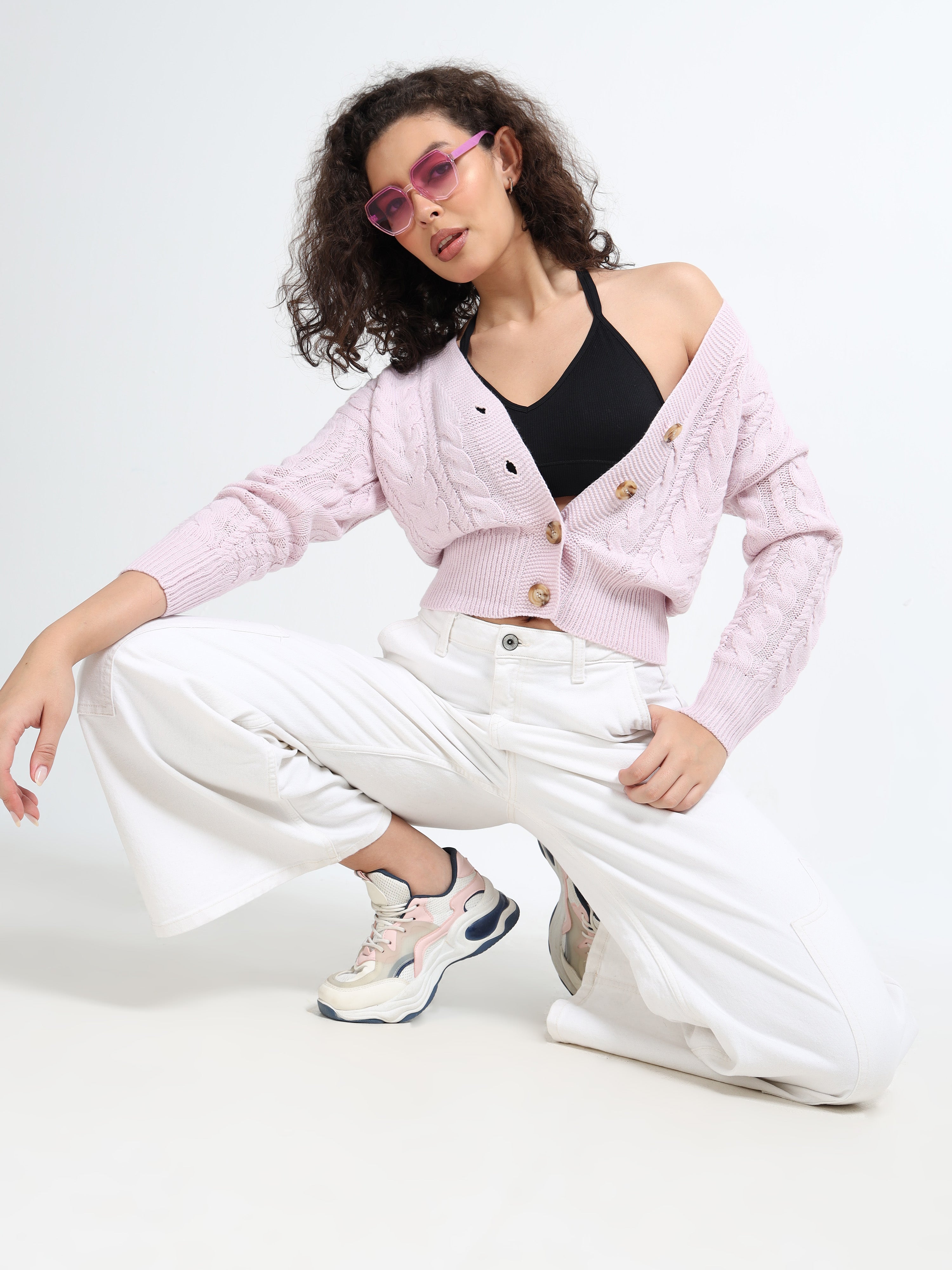 Women Lavender Cardigan